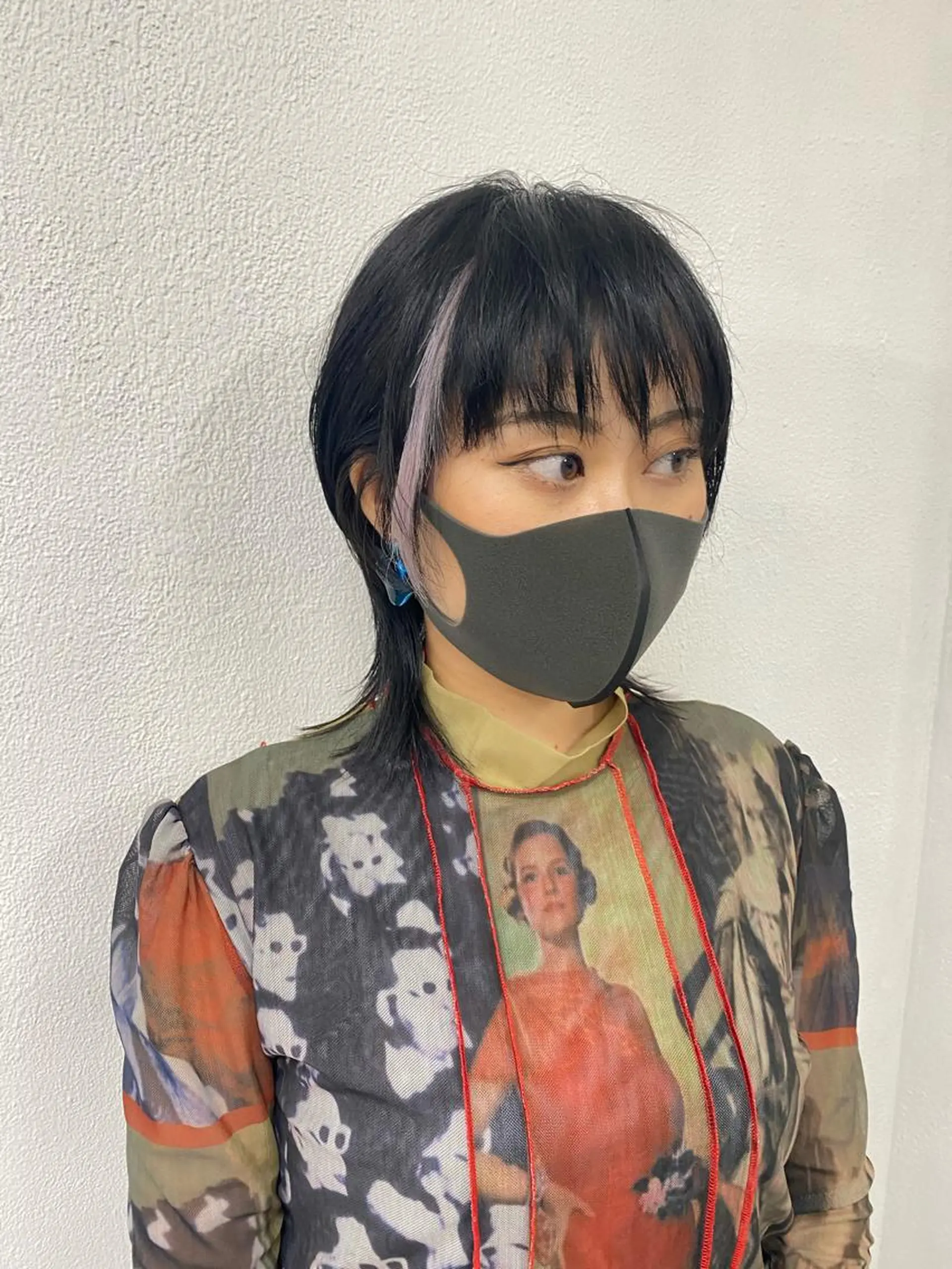 ショート カラー ヘアカラー エクステ レイヤーウルフ エクステ磯部のヘアスタイル