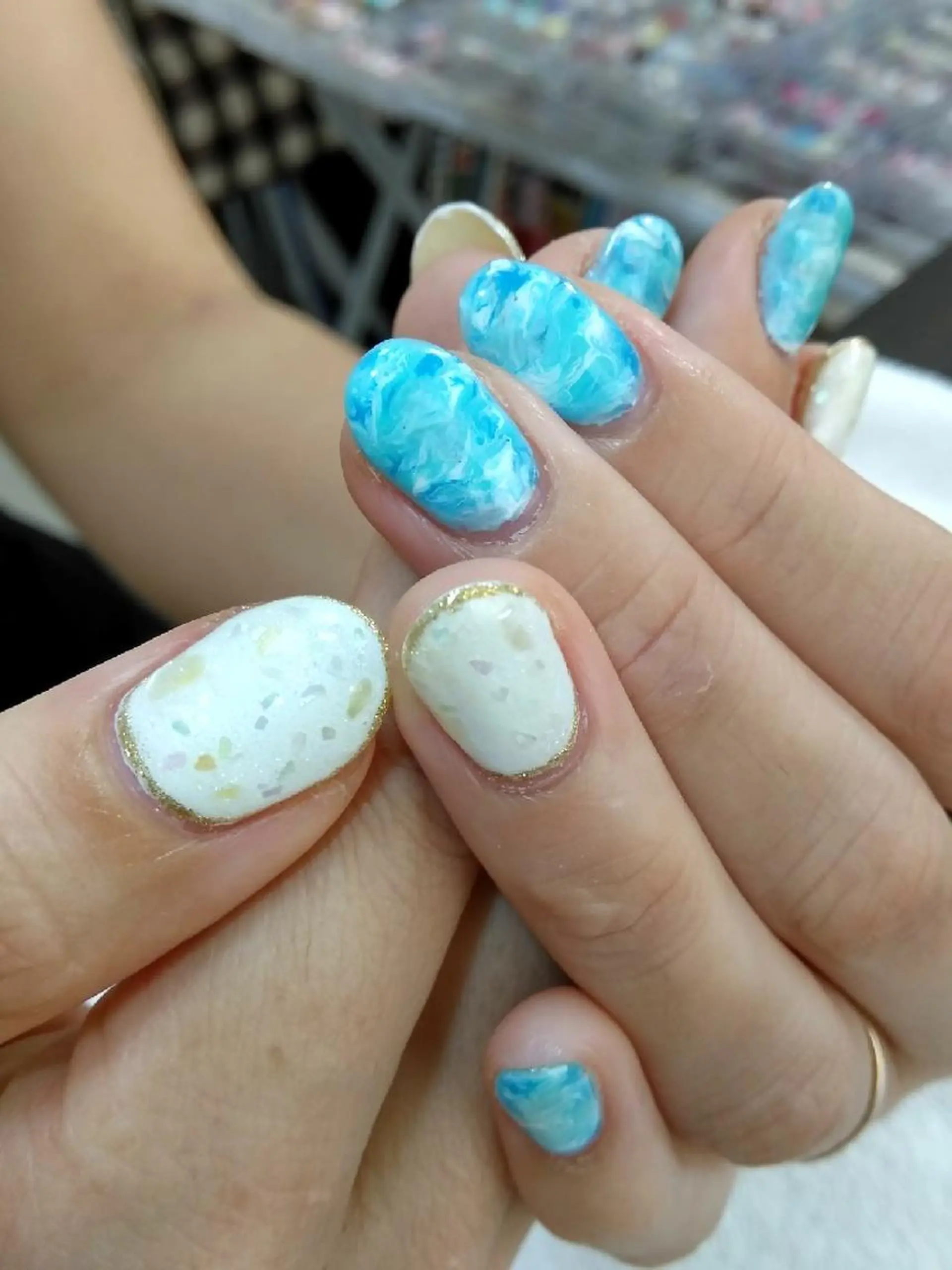 ネイル ブルー ゴージャス 大理石ネイル(マーブル) 柴崎 美幸のネイルデザイン