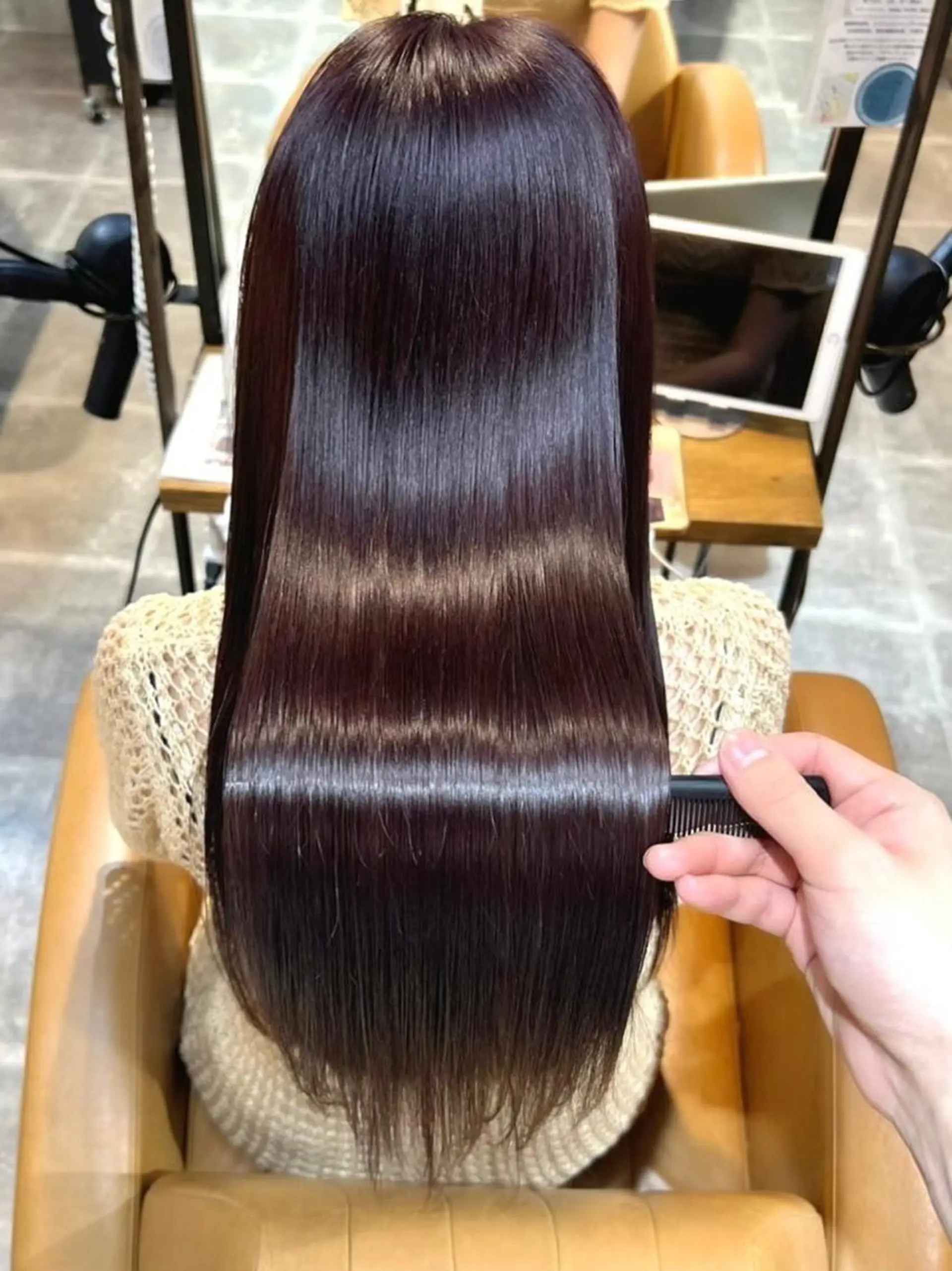 ロング カラー 縮毛矯正 トリートメント ‎🤍髪質改善‎🤍 ‎ViVIE🤍のヘアスタイル