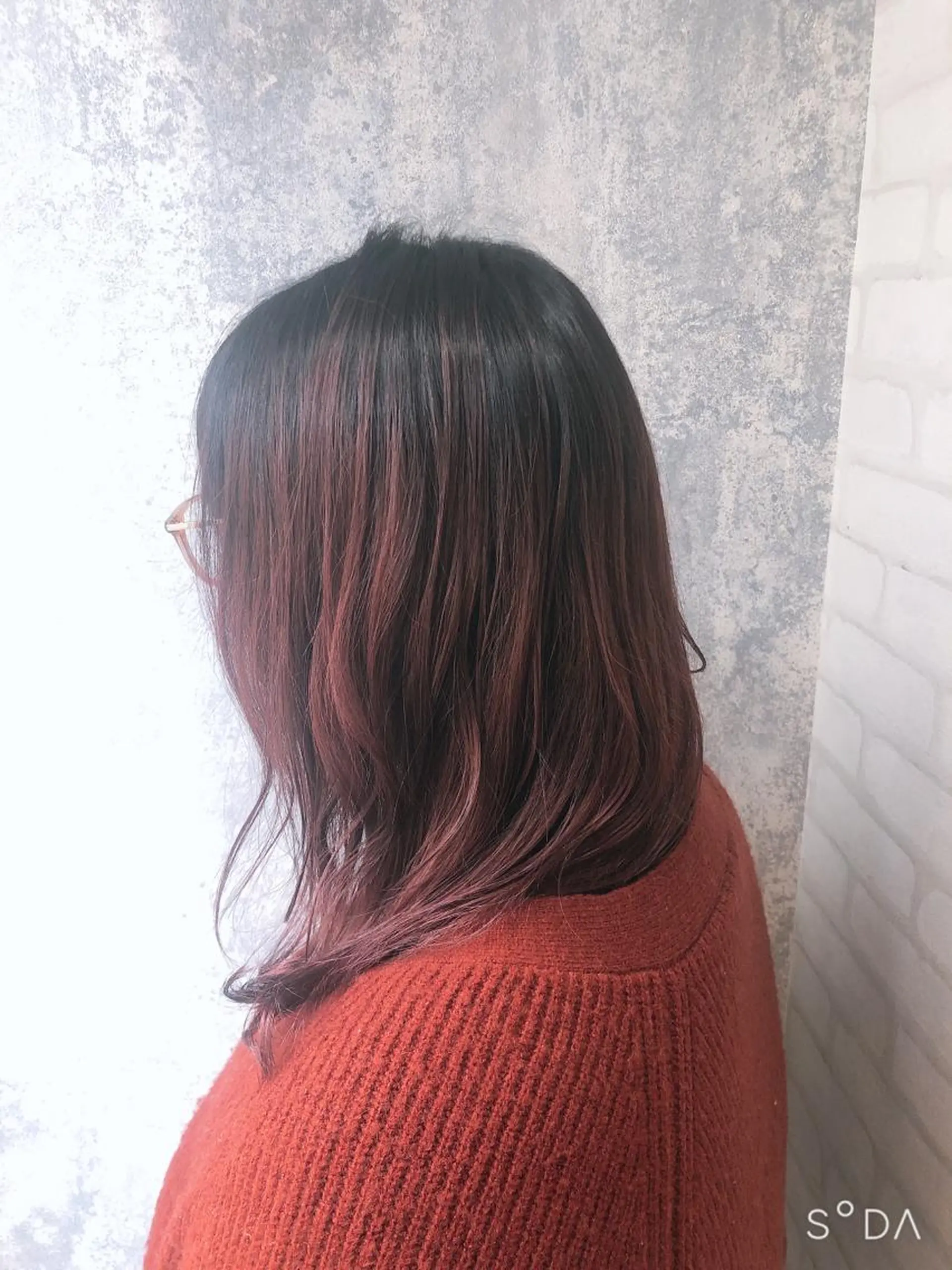 ミディアム カラー ピンクカラー れな/Zina博多 トレンド/顔周りのヘアスタイル