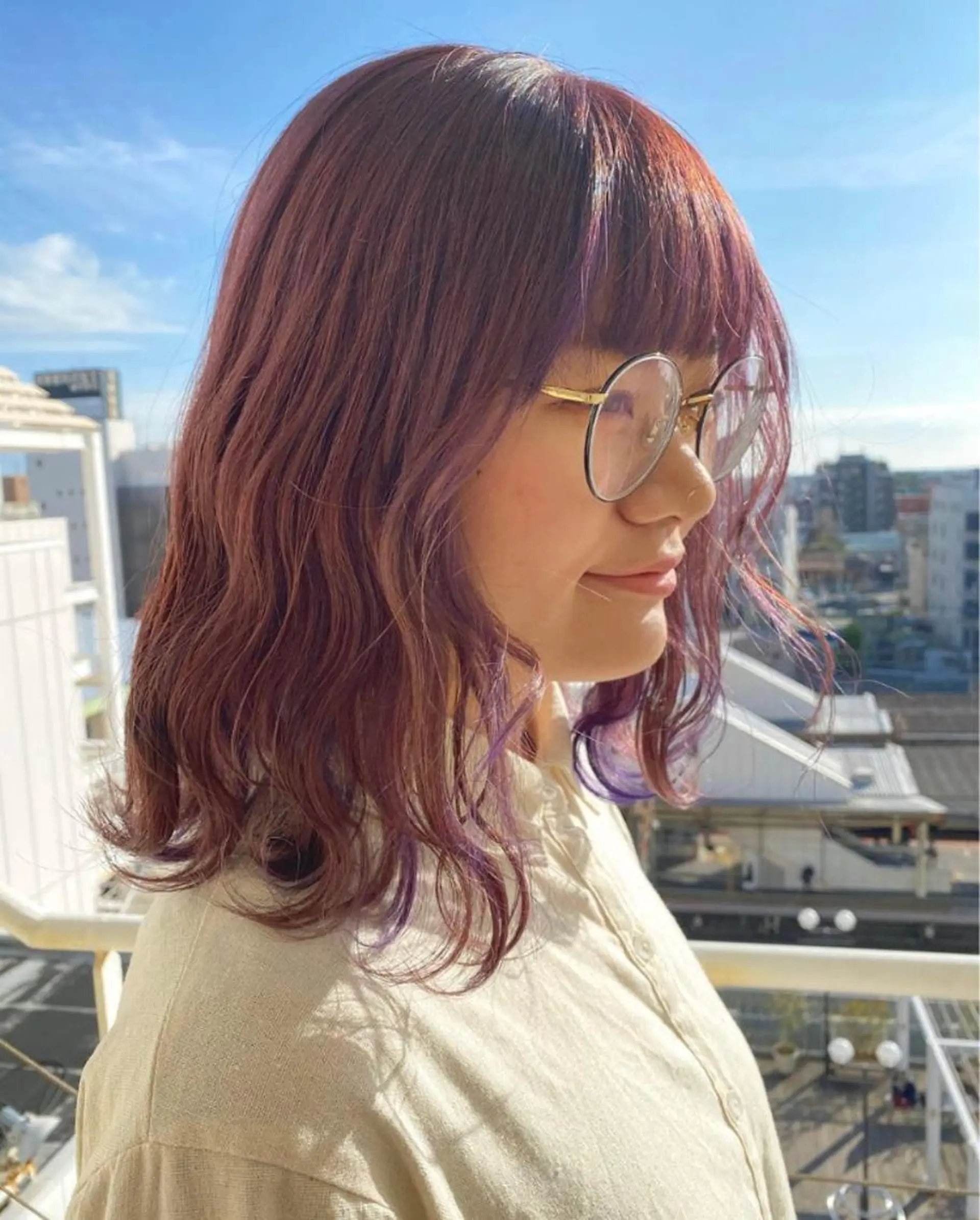 ミディアム カラー レイヤー/ウルフ🤎 mayo.のヘアスタイル