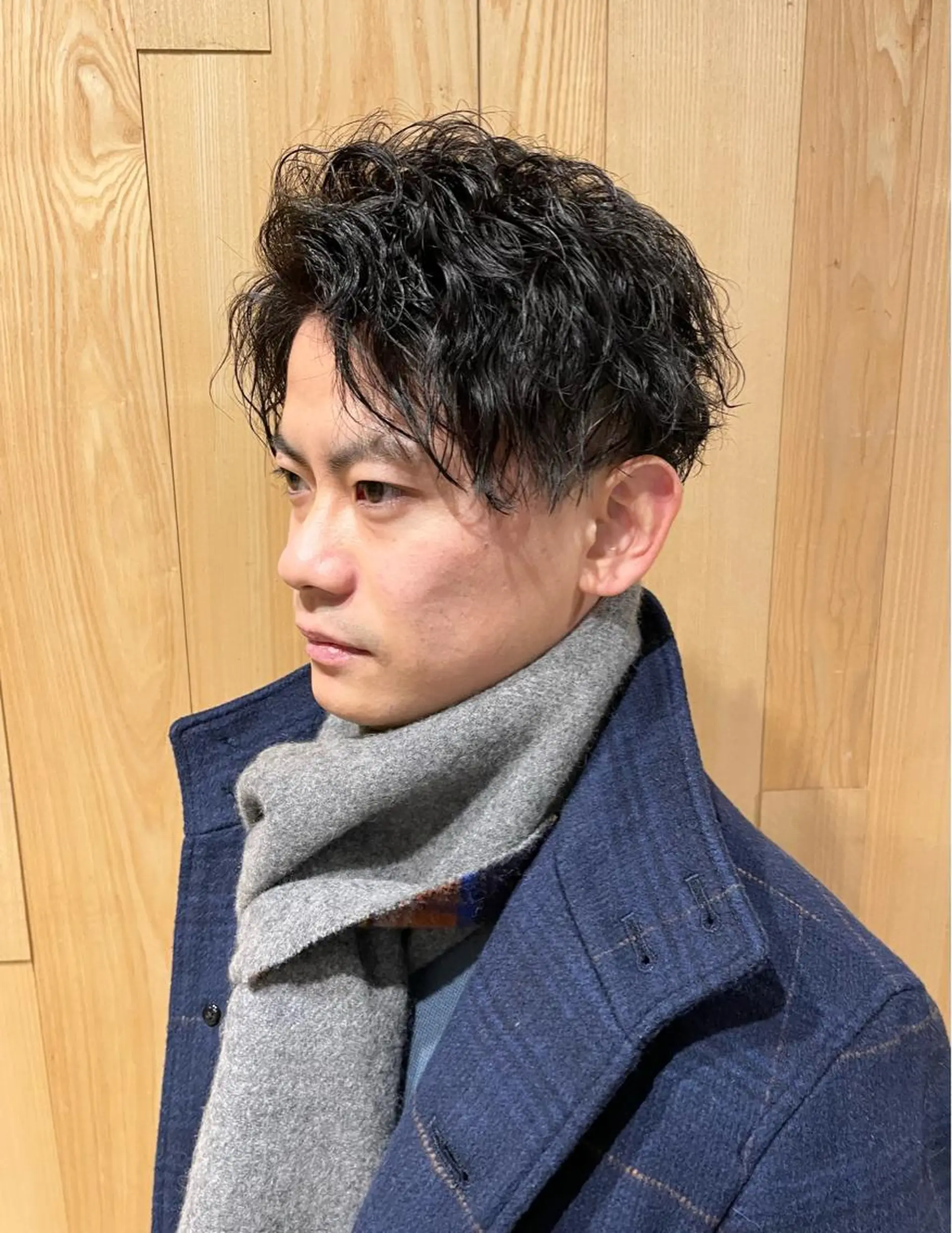 ショート パーマ メンズ カット パーマ トリートメント 吉ヶ別符 亮祐のヘアスタイル