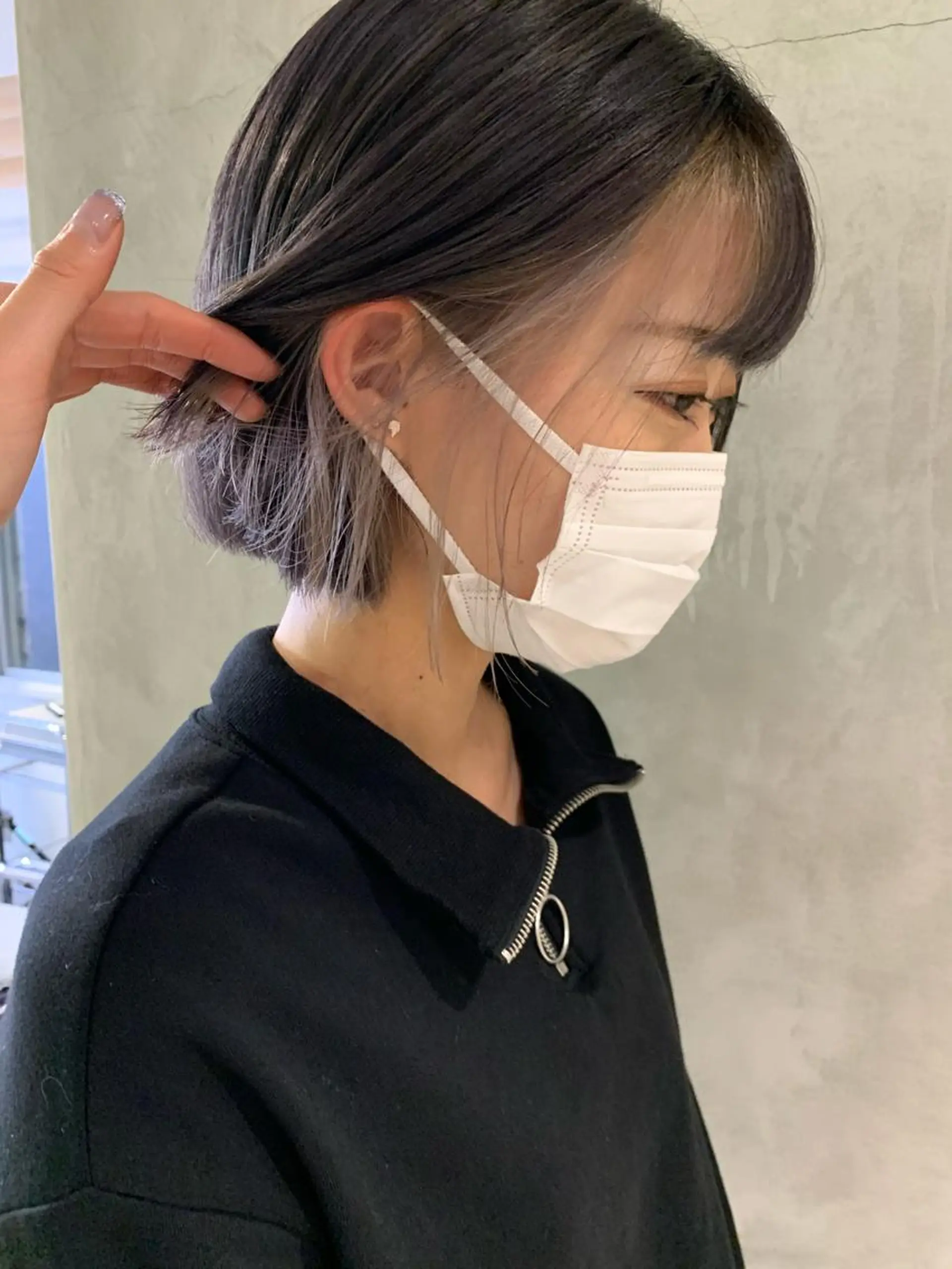 ショート カラー ミストバング ブリーチ フェイスフレーミング ヘアカラー トリートメント 艶ハイトーン/ヘア アレンジAYAKAのヘアスタイル
