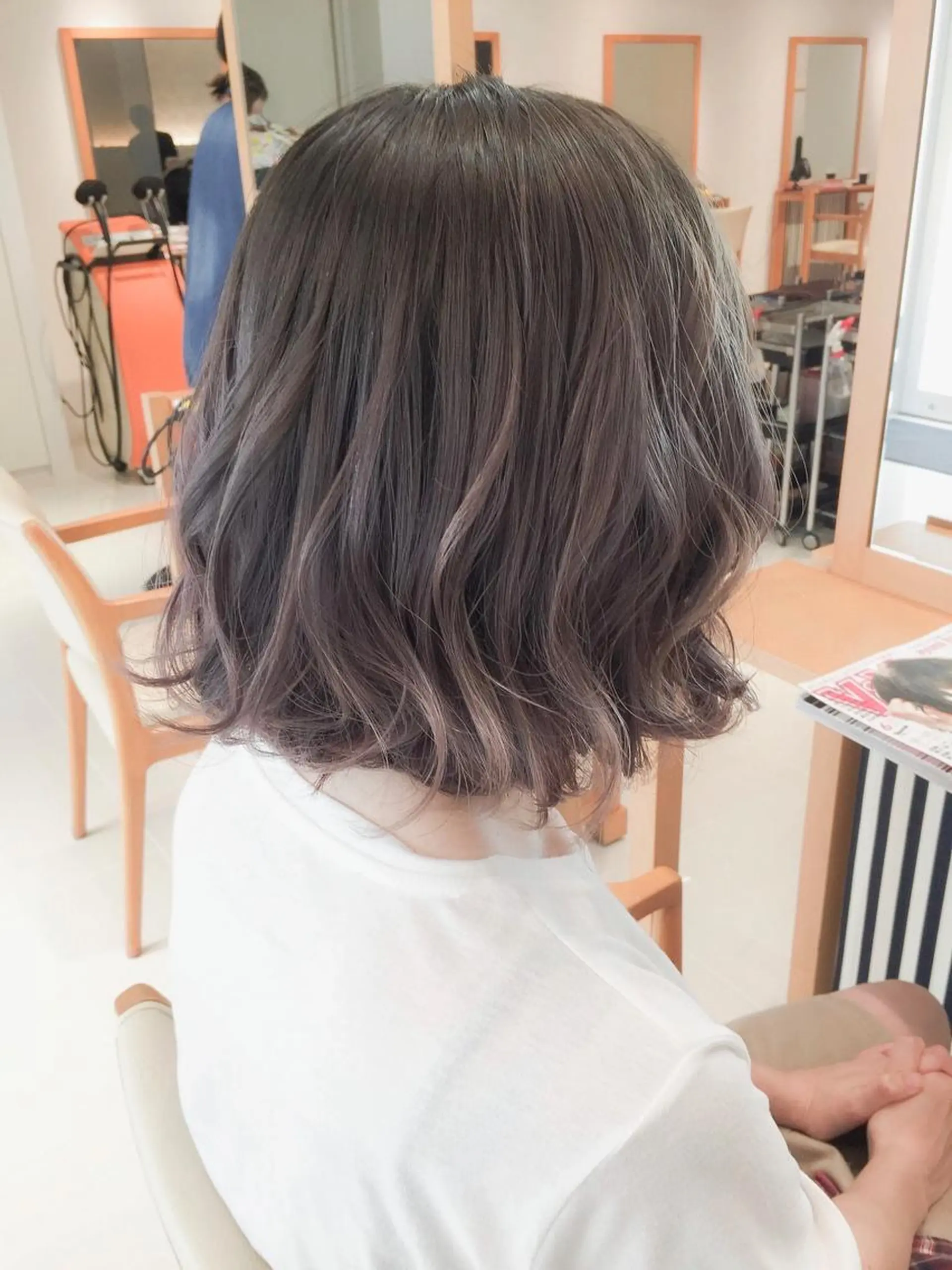 ショート カラー グレージュ バイオレットカラー バイオレットグレージュ モテ髪透明感❤️ デイズヘアカラーのヘアスタイル