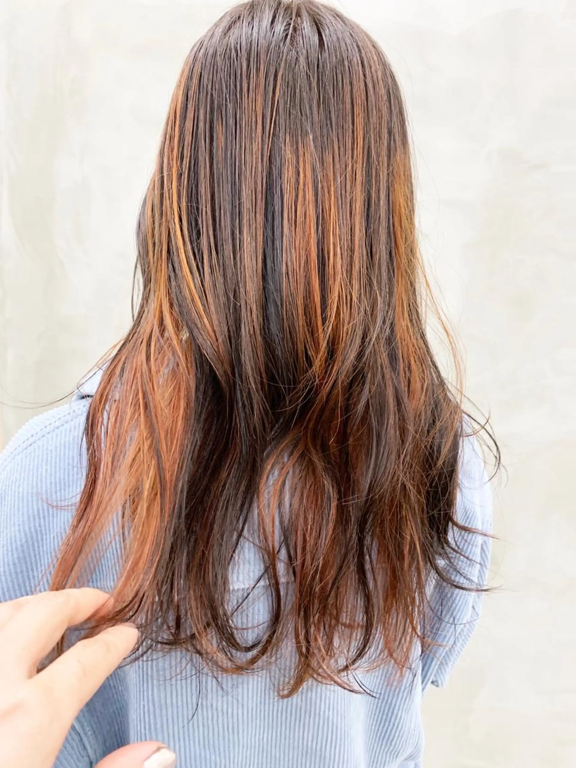 カラー ブリーチ ダブルカラー ハイライトカラー オレンジ ヘッドスパ (女性限定)🍋モエのヘアスタイル