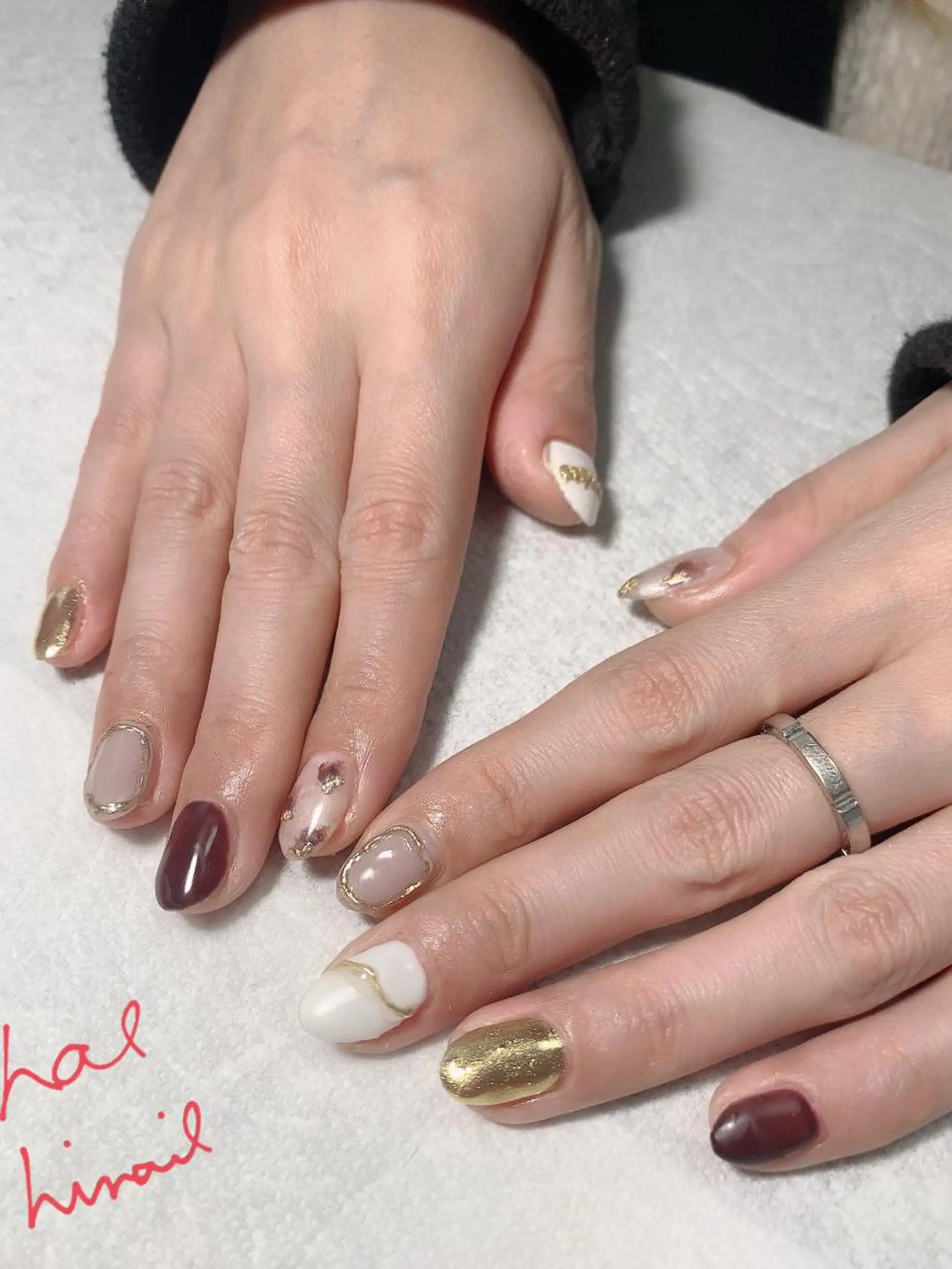 ネイル べっ甲ネイル マットネイル ミラーネイル ニュアンスネイル はるひな ねいるのネイルデザイン