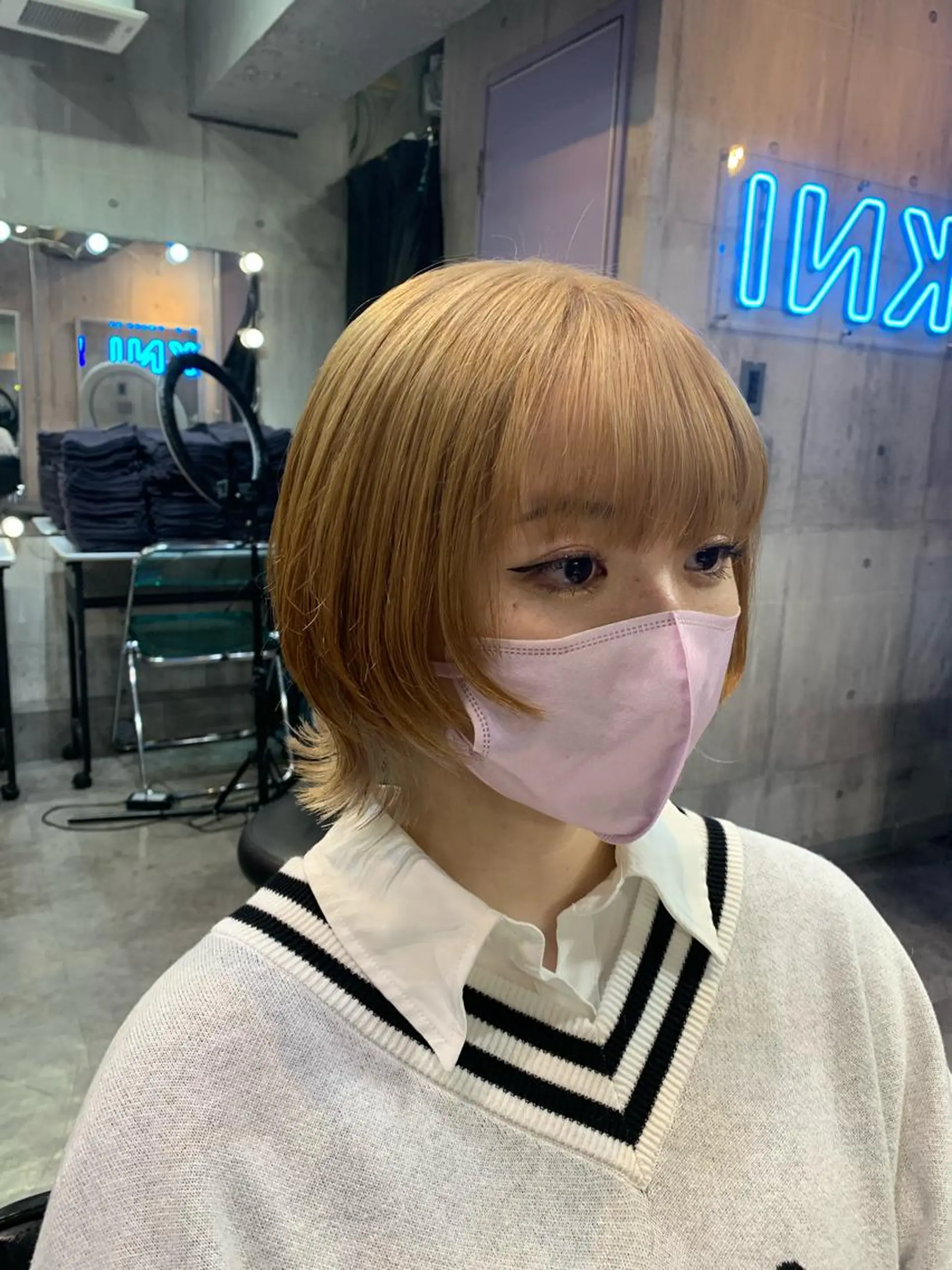 ショート カラー ヘアカラー トリートメント ハイトーン/メンズ/ ウルフ特化 小松のヘアスタイル