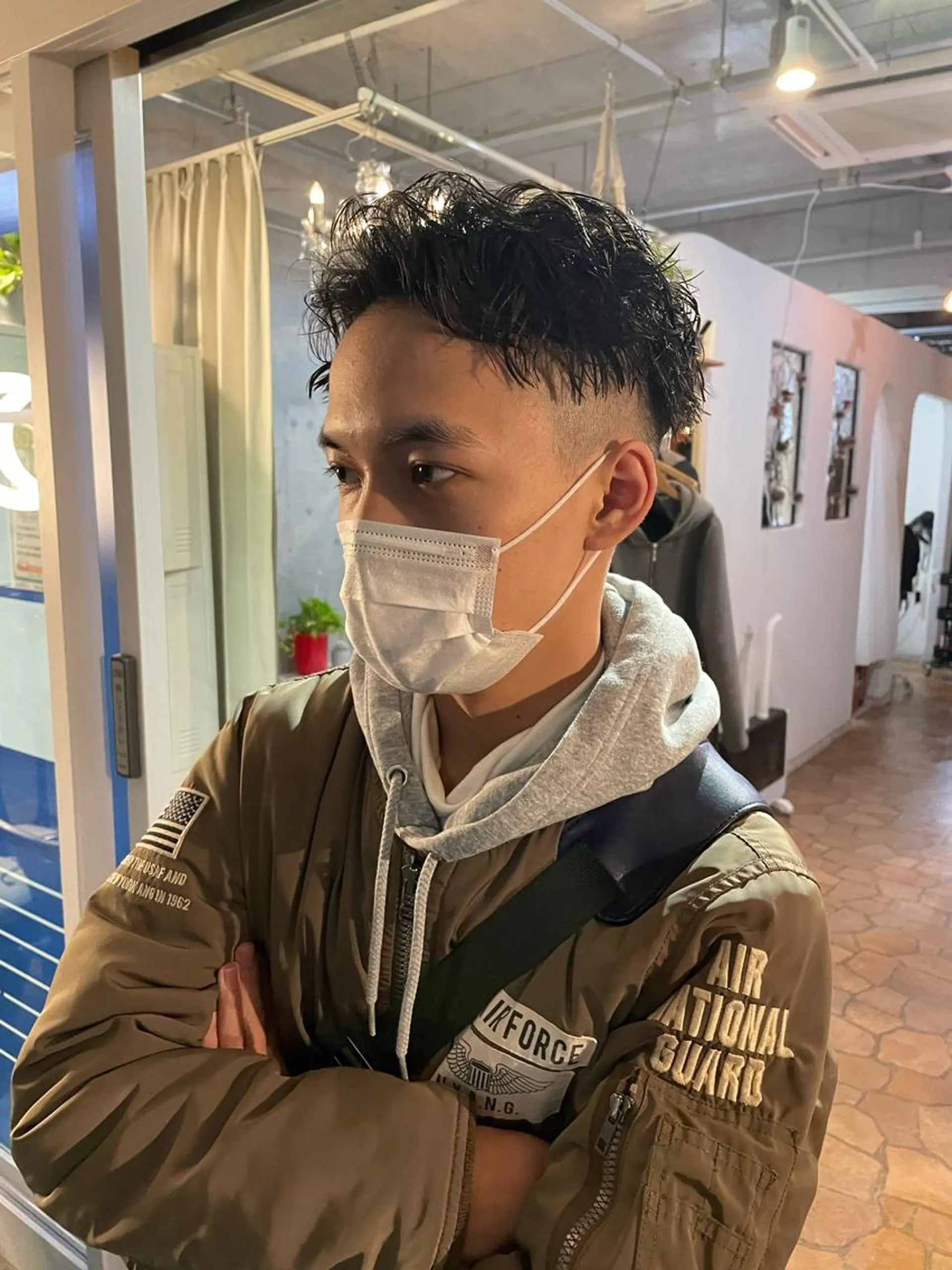 パーマ メンズ センターパート マッシュ メンズパーマ メンズツイストパーマ ツイストスパイラルパーマ 心斎橋/メンズ /ルレイル/地形真希のヘアスタイル