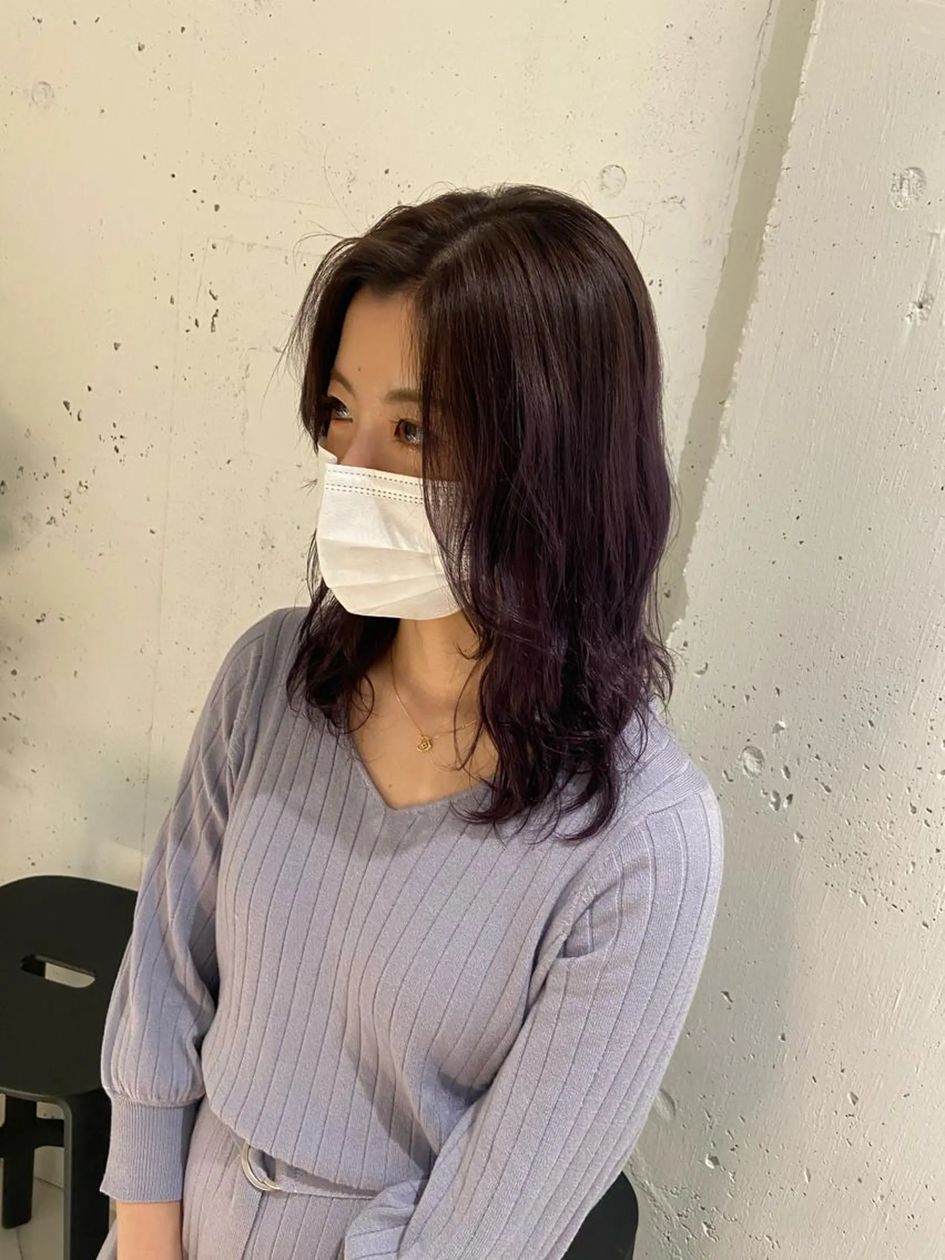 セミロング カラー 透明感カラー ラベンダーカラー 外国人風カラー 髪質改善 カジュアルを女っぽく 𝗮𝘆𝗮𝗰𝗼のヘアスタイル