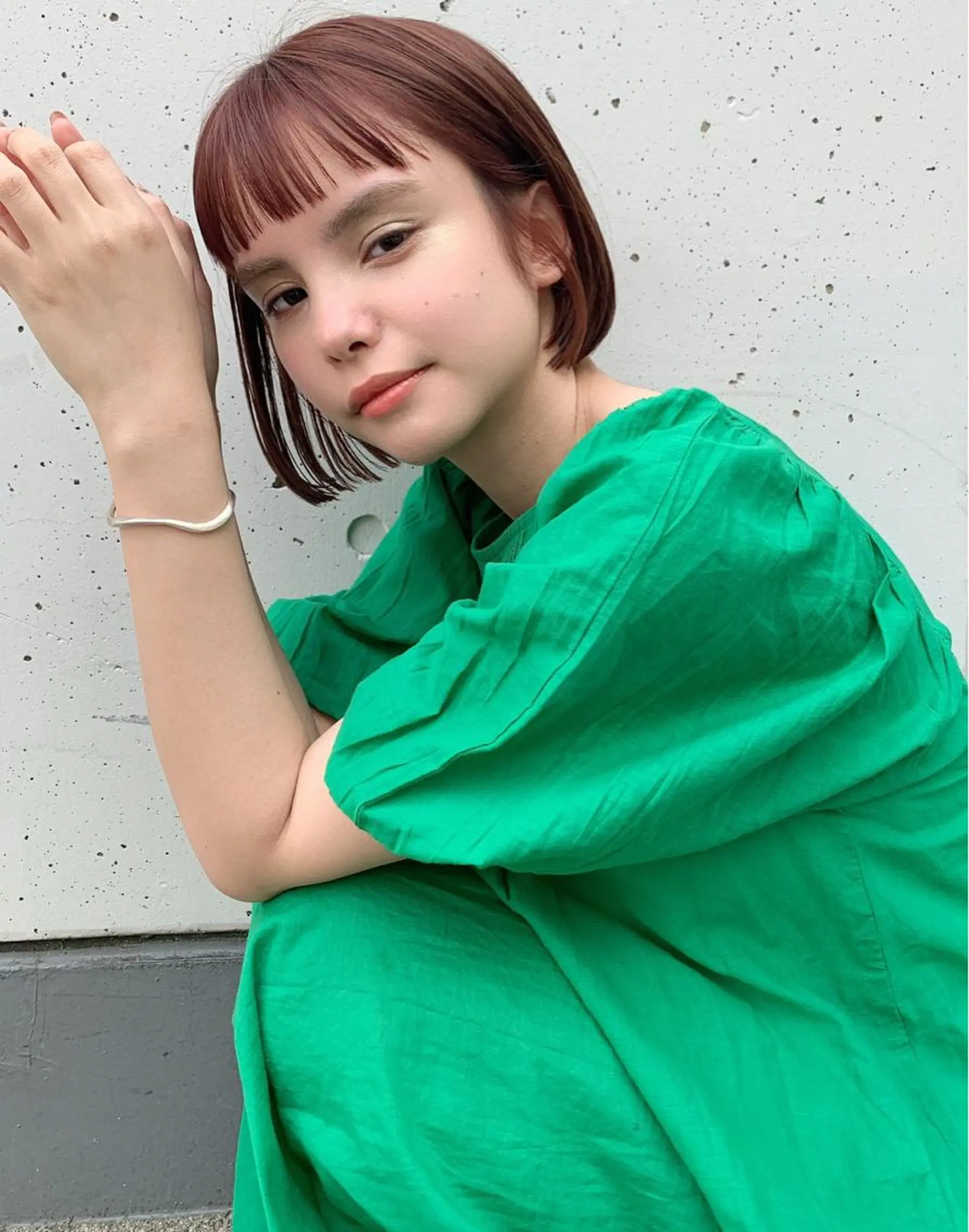 ショート カラー ブラウンカラー オレンジ オレンジブラウン ヘアカラー トリートメント ヘアセット 金子 廉のヘアスタイル