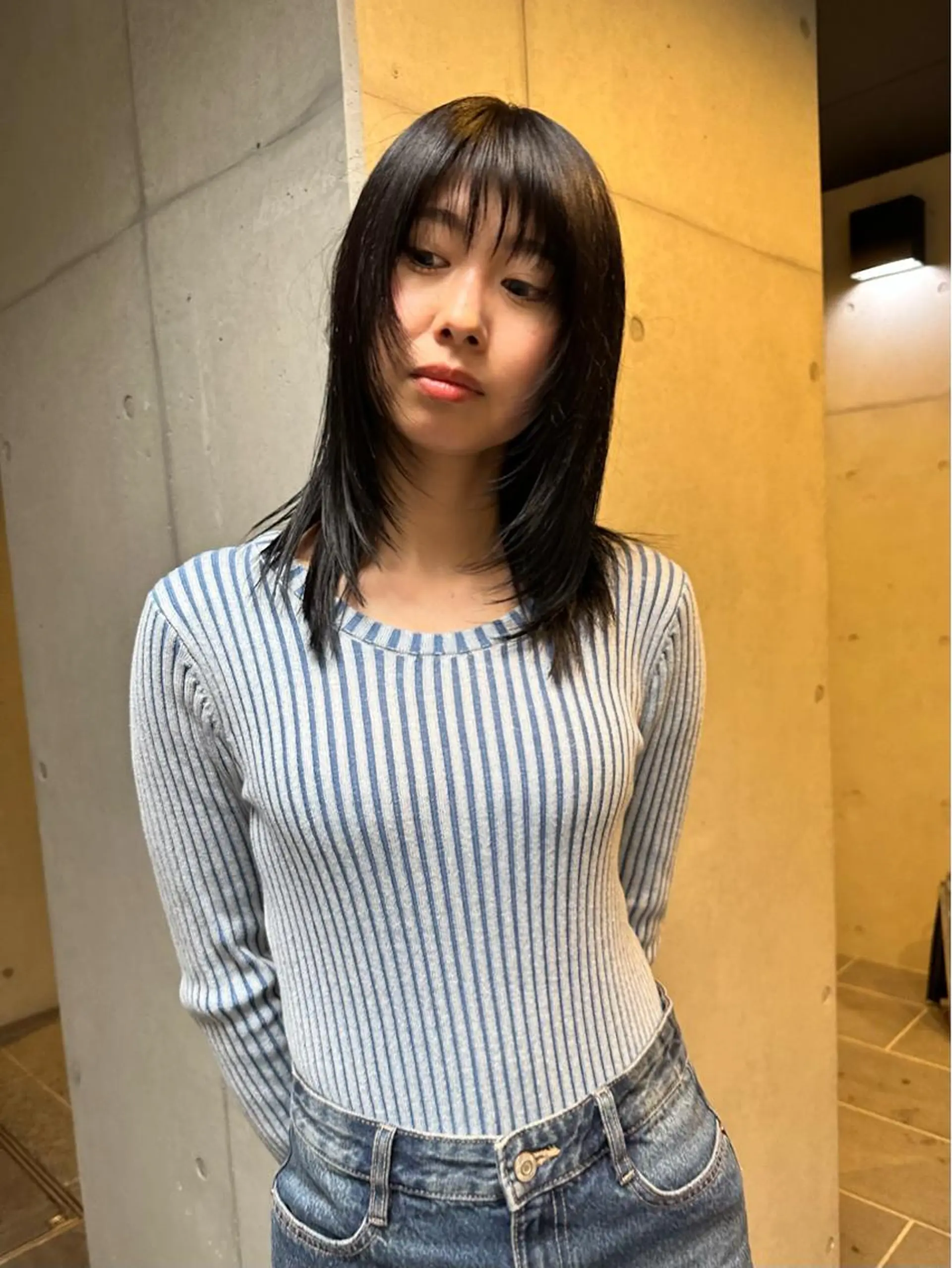 ミディアム カラー 似合わせウルフ/ レイヤー/山本祐輔のヘアスタイル