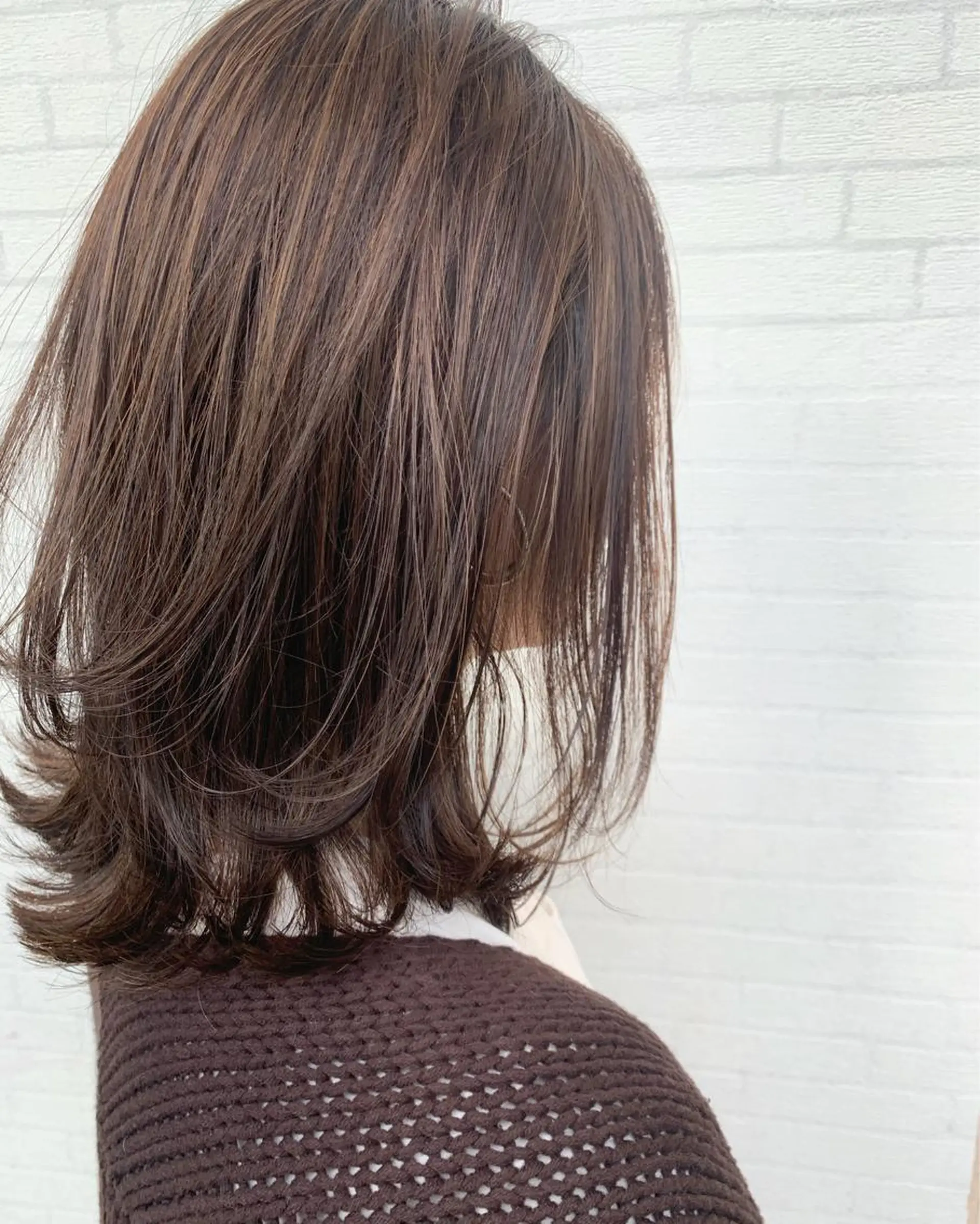 ミディアム カラー ベージュカラー ブラウンカラー ブラウンベージュ ハイライトカラー ハイライト 立川 奈那子のヘアスタイル