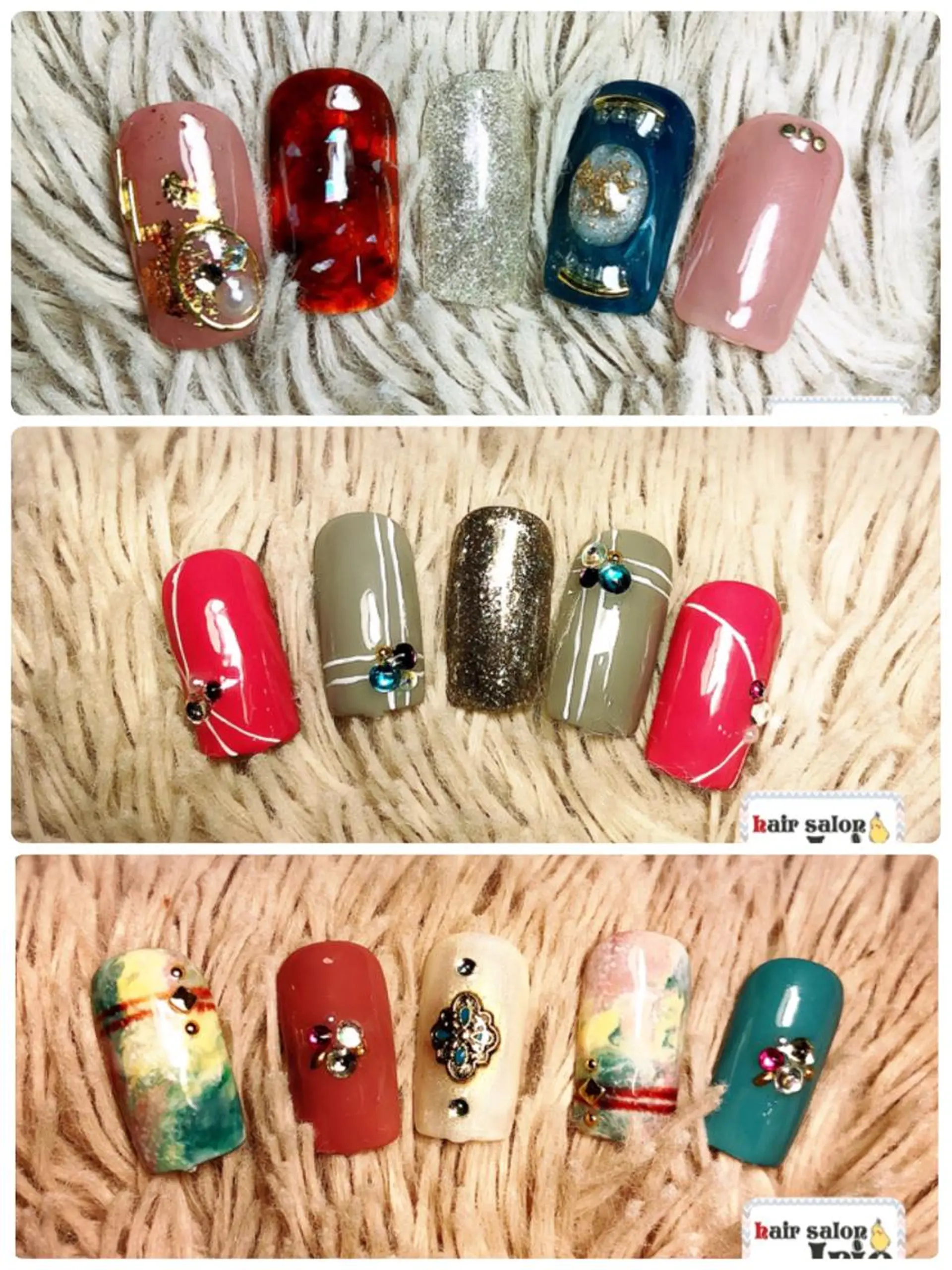 ロング カラー パーマ ヘアアレンジ メンズ キッズ ネイル ゴージャス 與儀 知佳のネイルデザイン