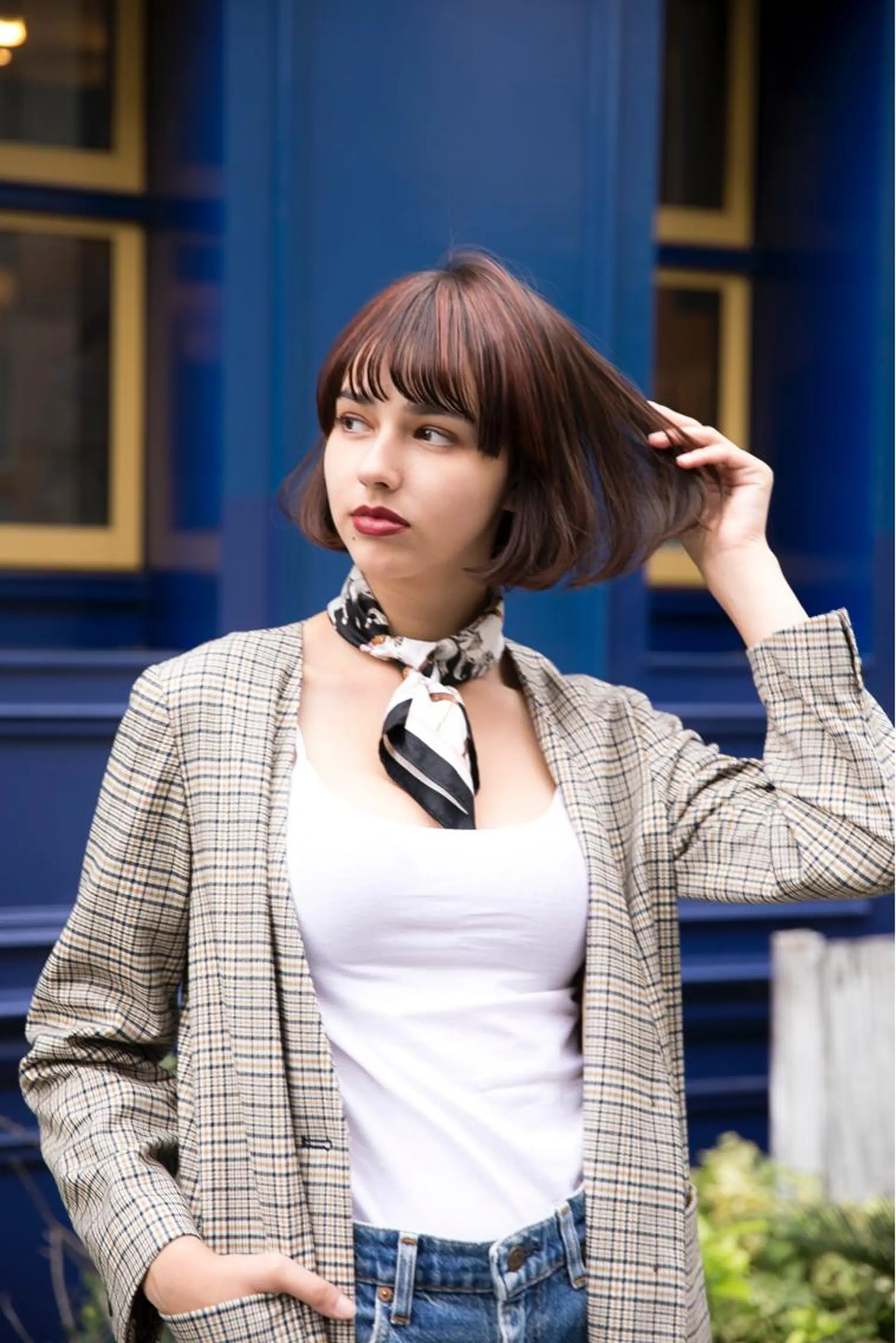 ショート カラー パーマ シンプル+αな デザインを 松崎陸のヘアスタイル
