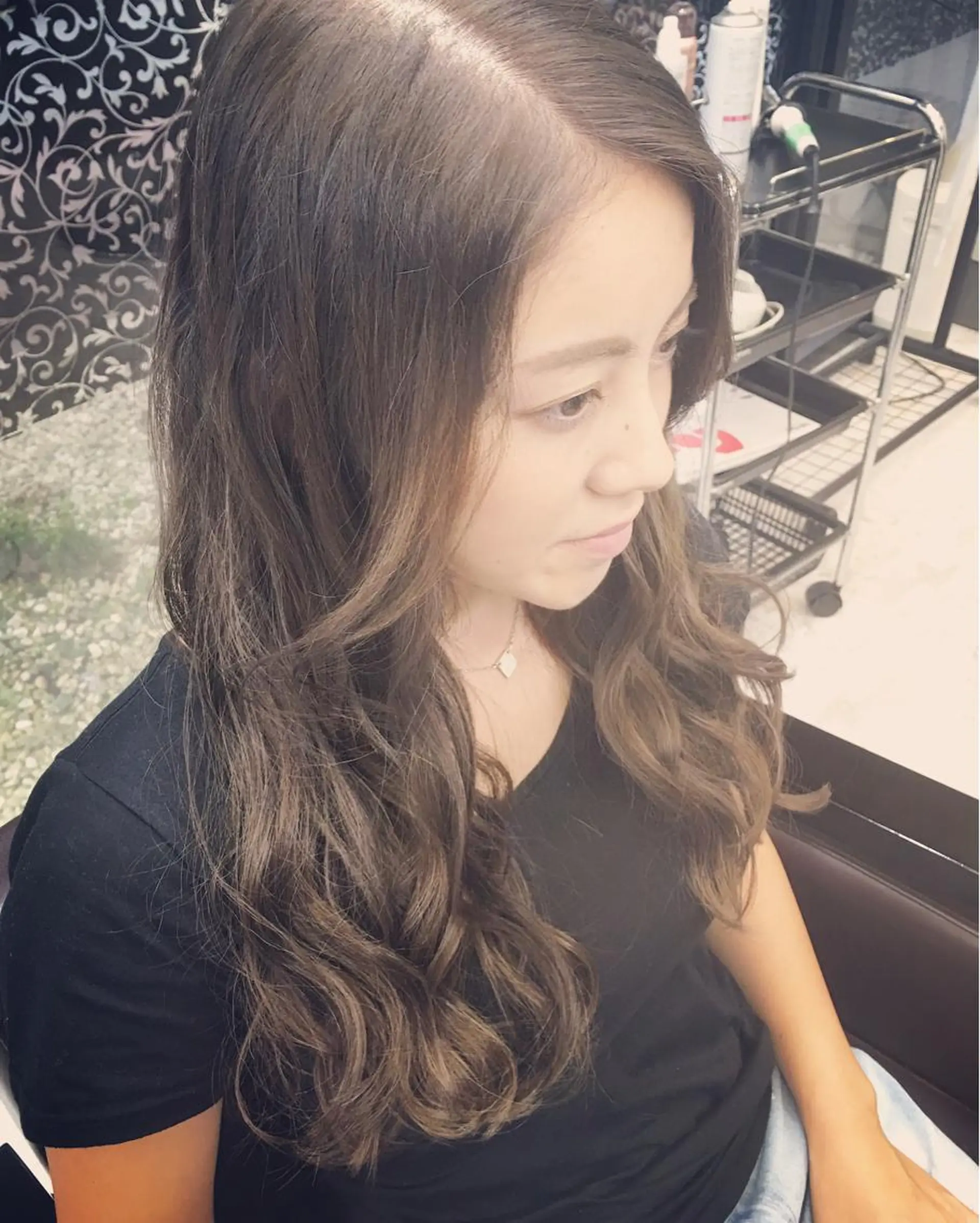 セミロング カラー アッシュ グラデーションカラー ハイライトカラー 外国人風カラー ハイライト BREK 袋井店のヘアスタイル