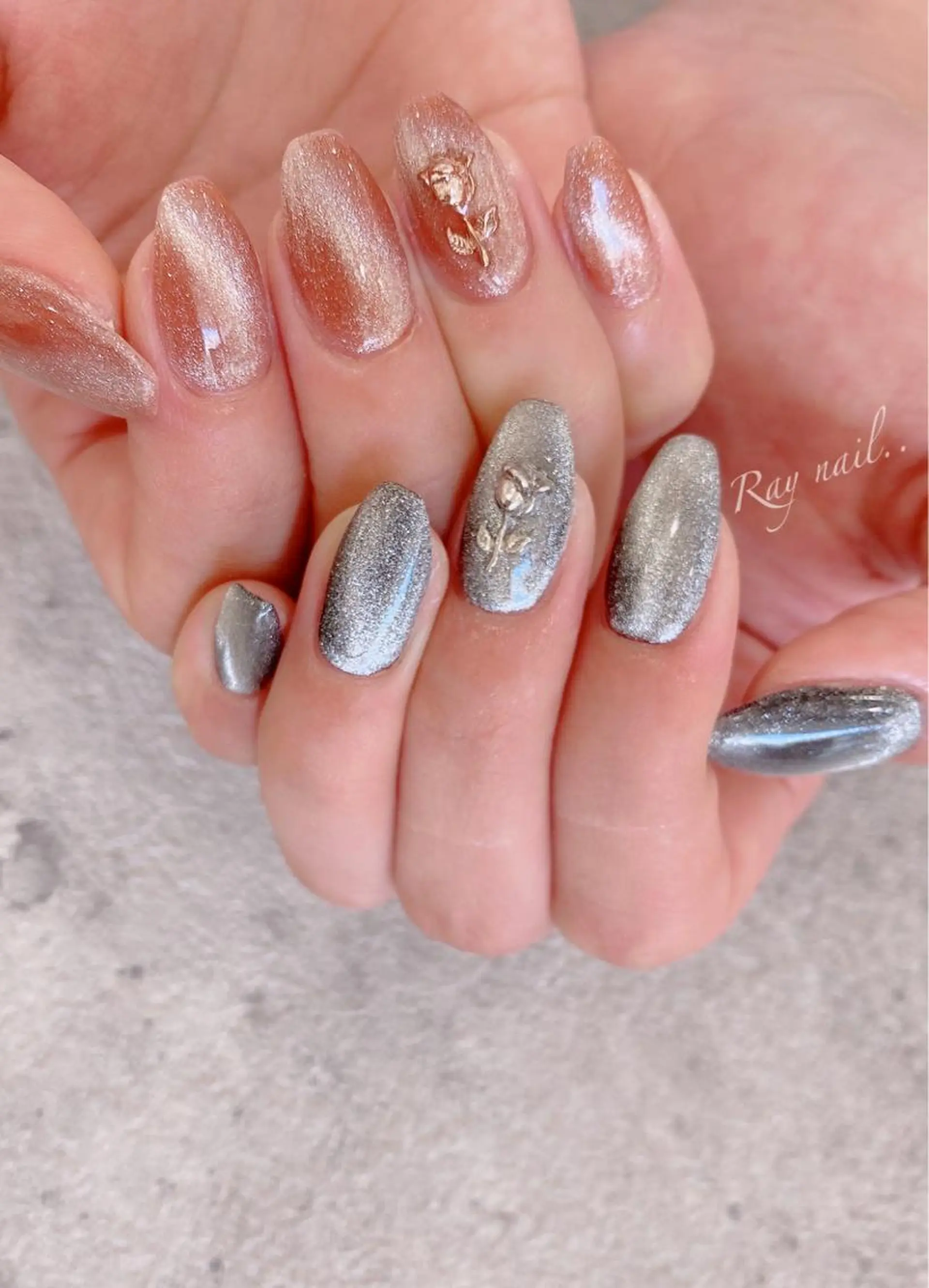 ネイル マグネットネイル ハンドネイル nailsalon ∞ ﾐｶﾅﾙ ∞のネイルデザイン