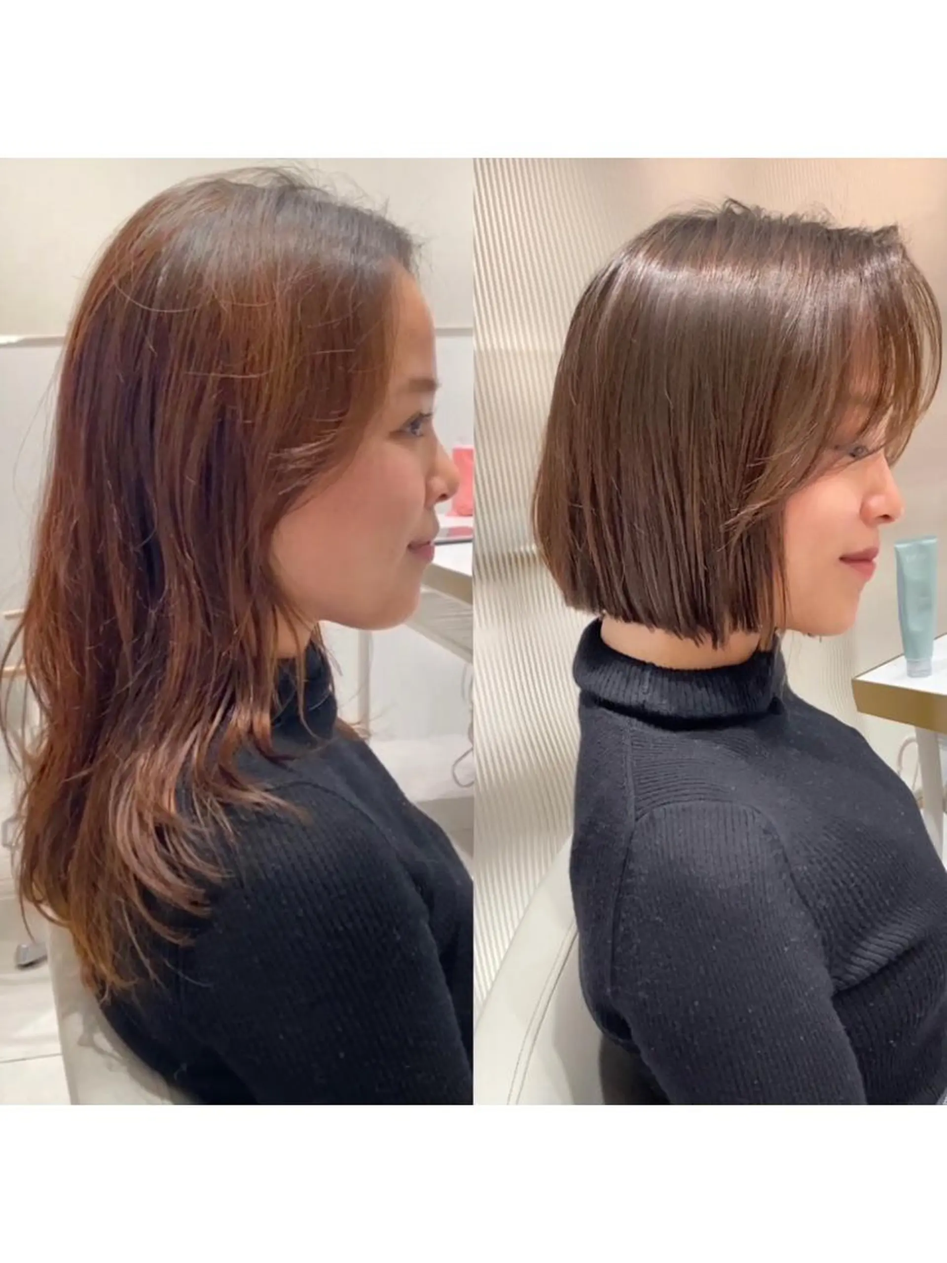 ミディアム カラー パーマ ヘアアレンジ ボブレイヤー アディクシーカラー 透明感カラー イルミナカラー ボブ カット ヘアカラー トリートメント ヘアセット 小野寺瑞希 /最小顔カットのヘアスタイル