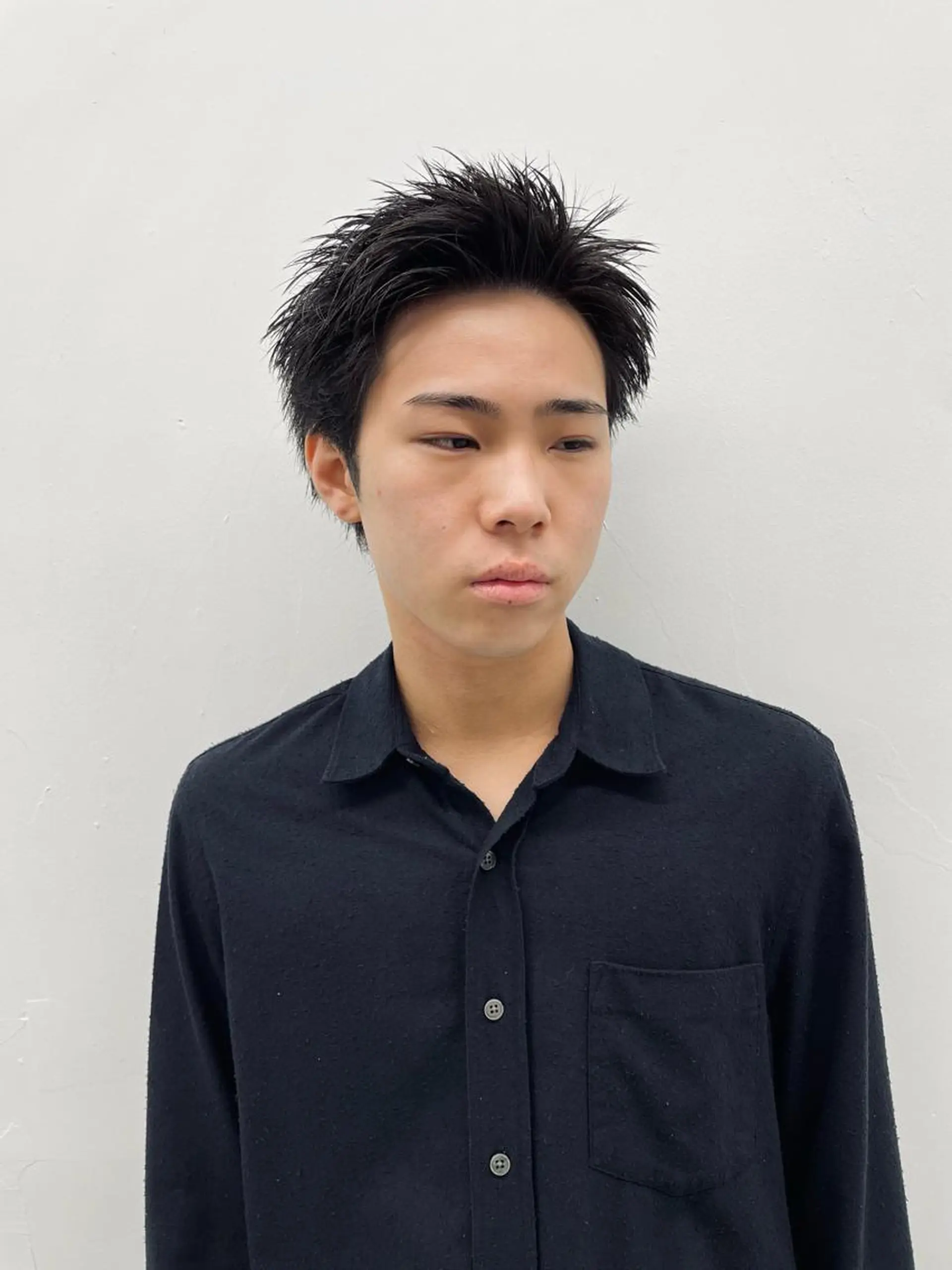 メンズ カット スパイキーパーマ 柏NO1 藤本葉のヘアスタイル