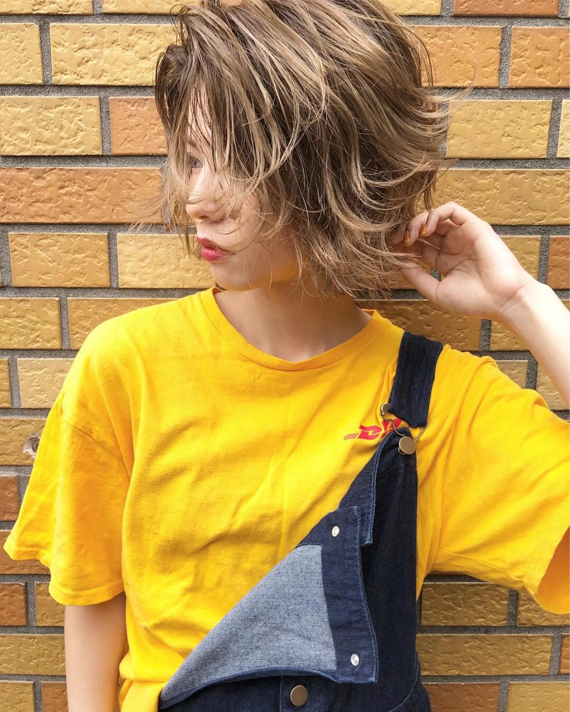 ショート カラー ベージュカラー ボブ レイヤーカット BLend 渋谷のヘアスタイル