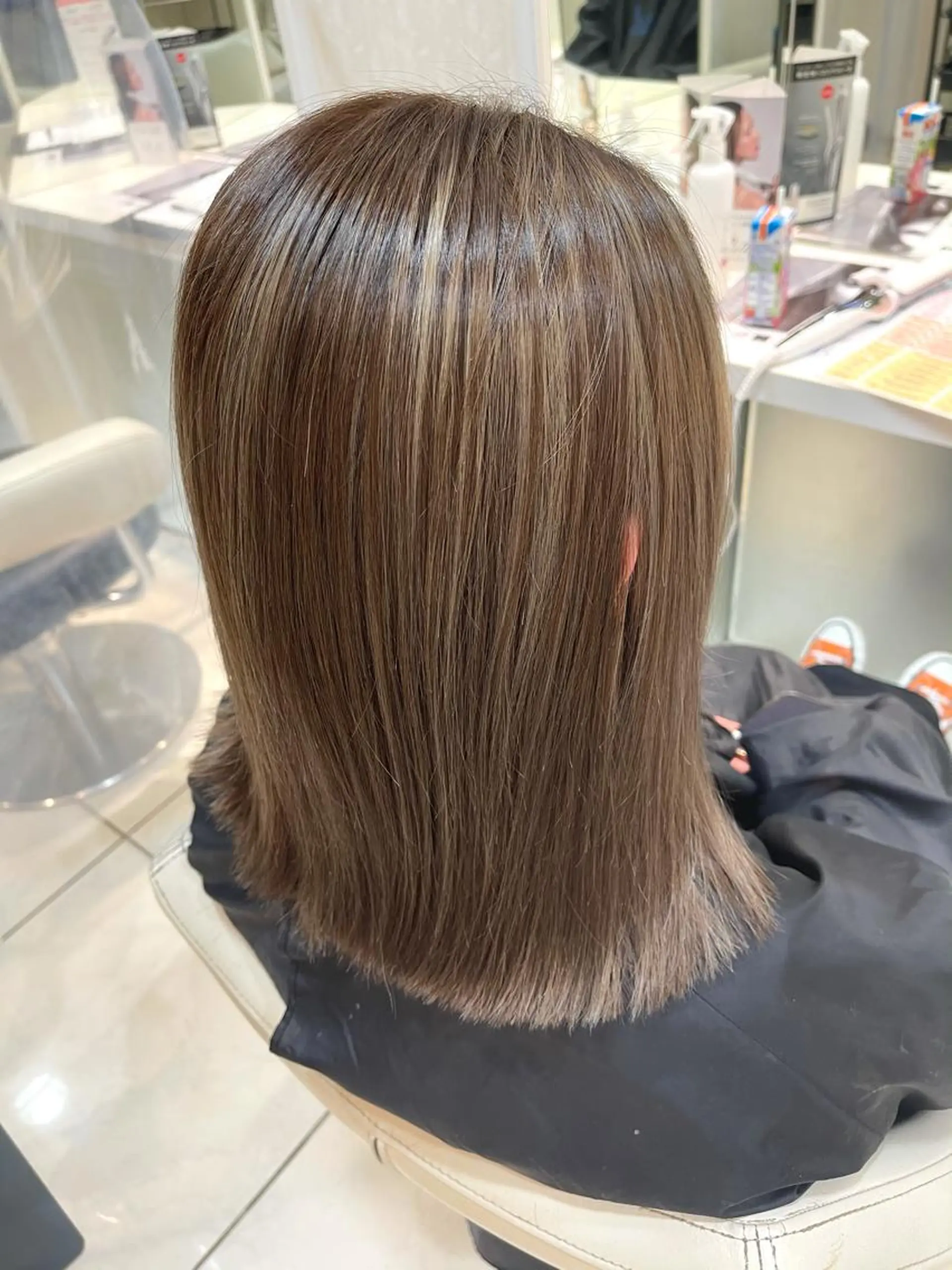 ミディアム カラー 透明感カラー ハイライトカラー ハイライト 髪質改善 🌈ぷる艶カラー🌈 髪質改善👑柳沼尚貴のヘアスタイル