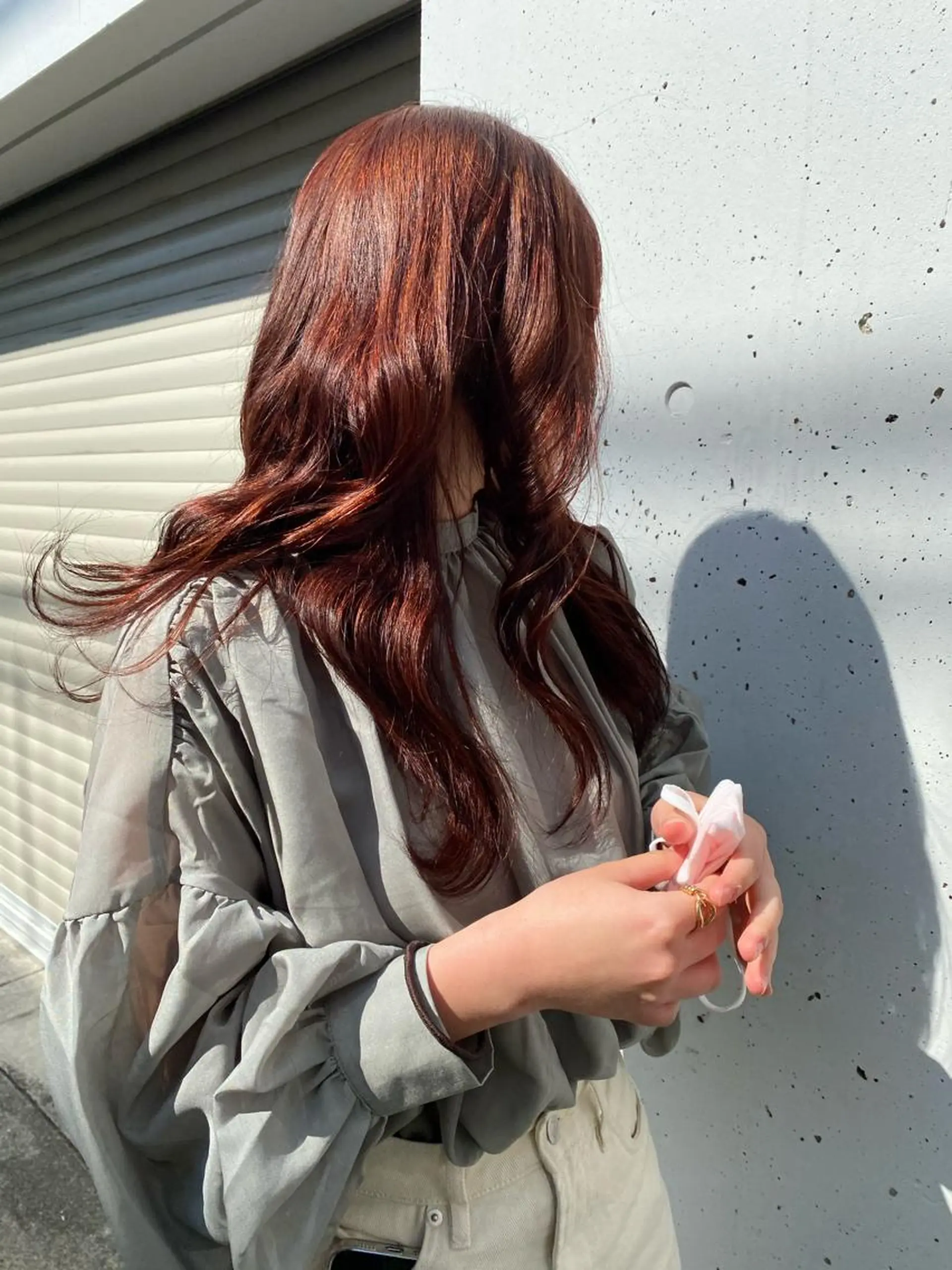 ロング カラー ヘアアレンジ ブラウンカラー レッドカラー レッドブラウン お任せヘア☘️☘️ 及川渚のヘアスタイル