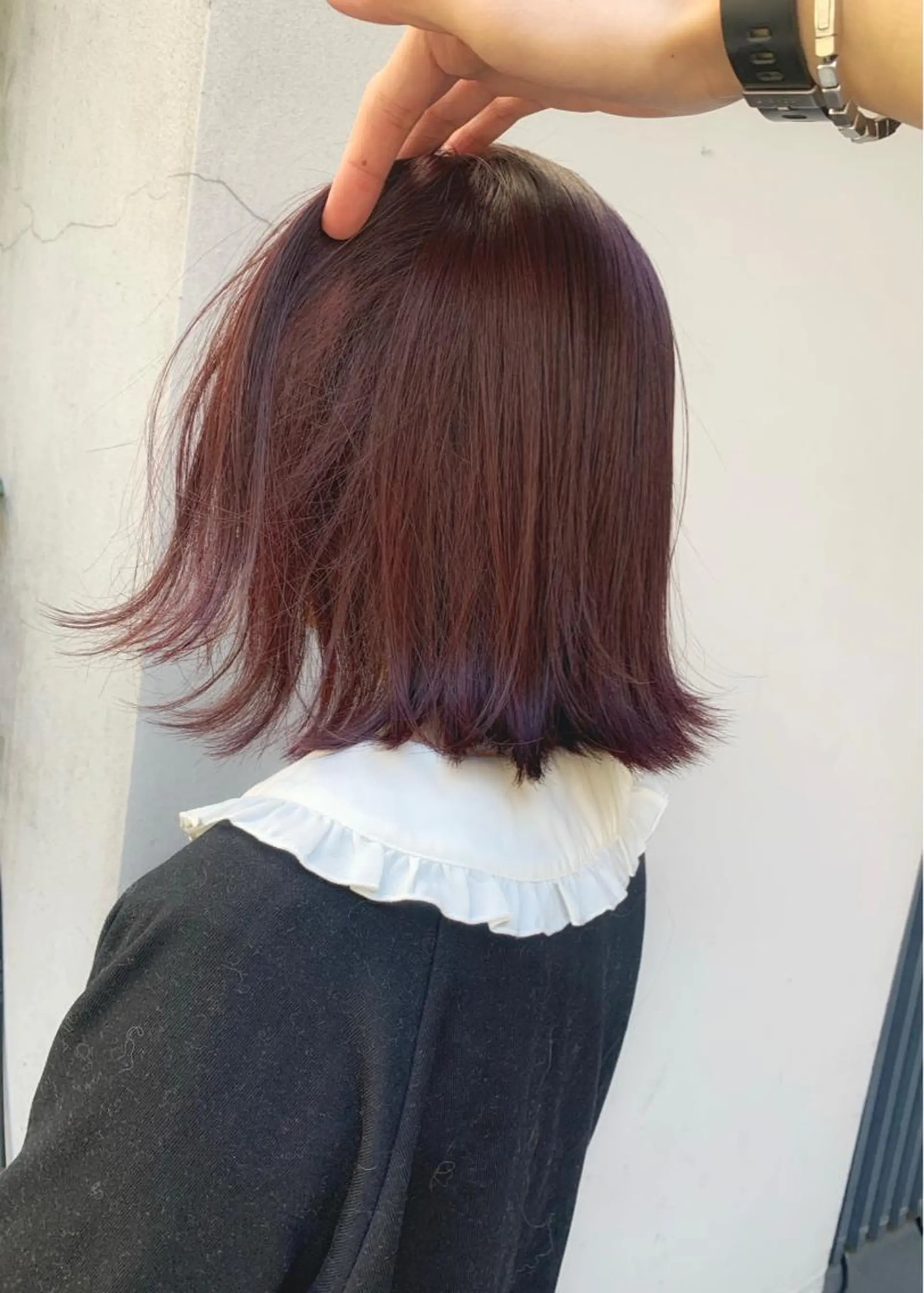ミディアム カラー ローズカラー 矢野 晃平のヘアスタイル