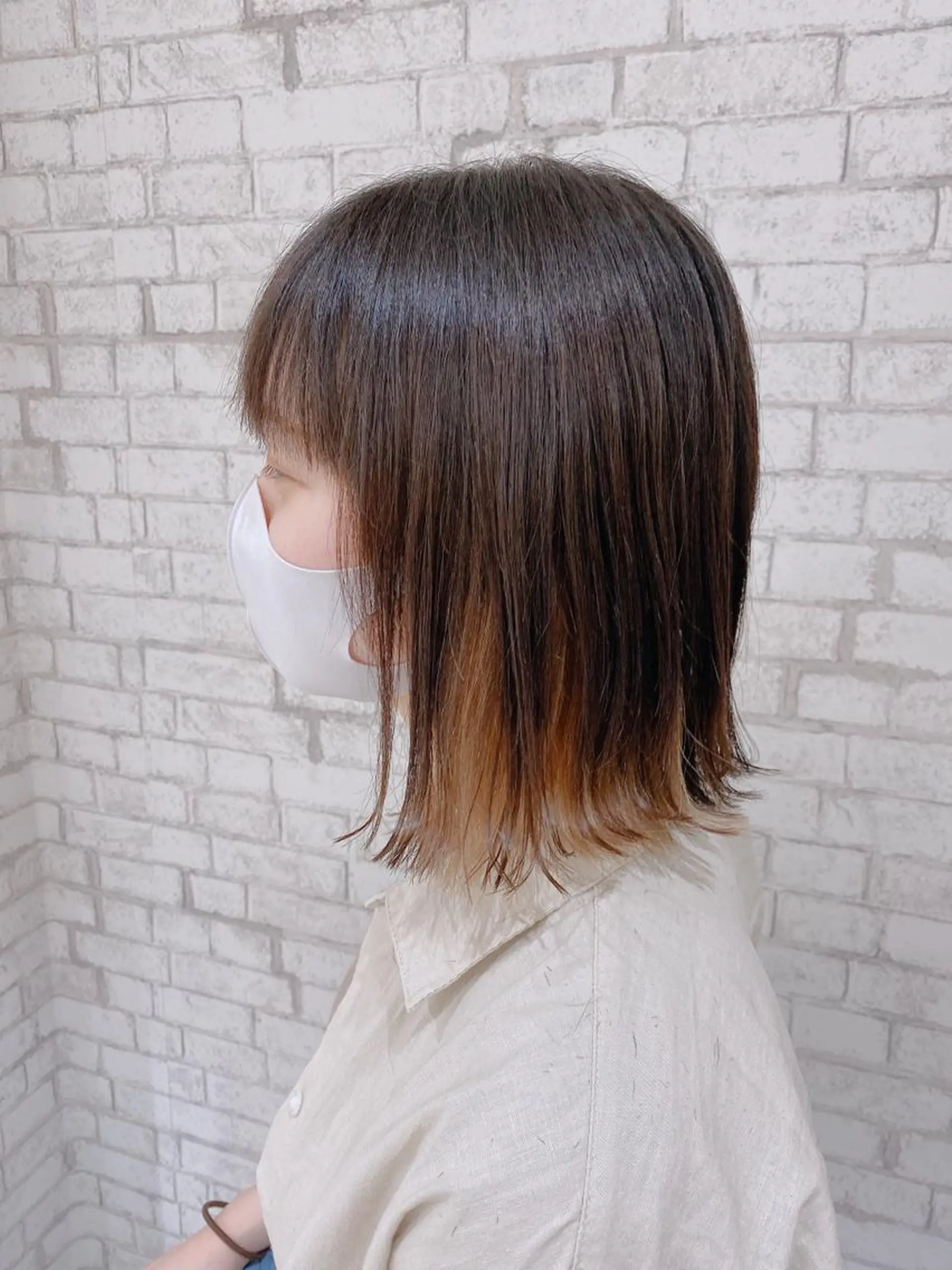 ショート カラー ヘアアレンジ ブリーチなし艶カラー 東家のヘアスタイル