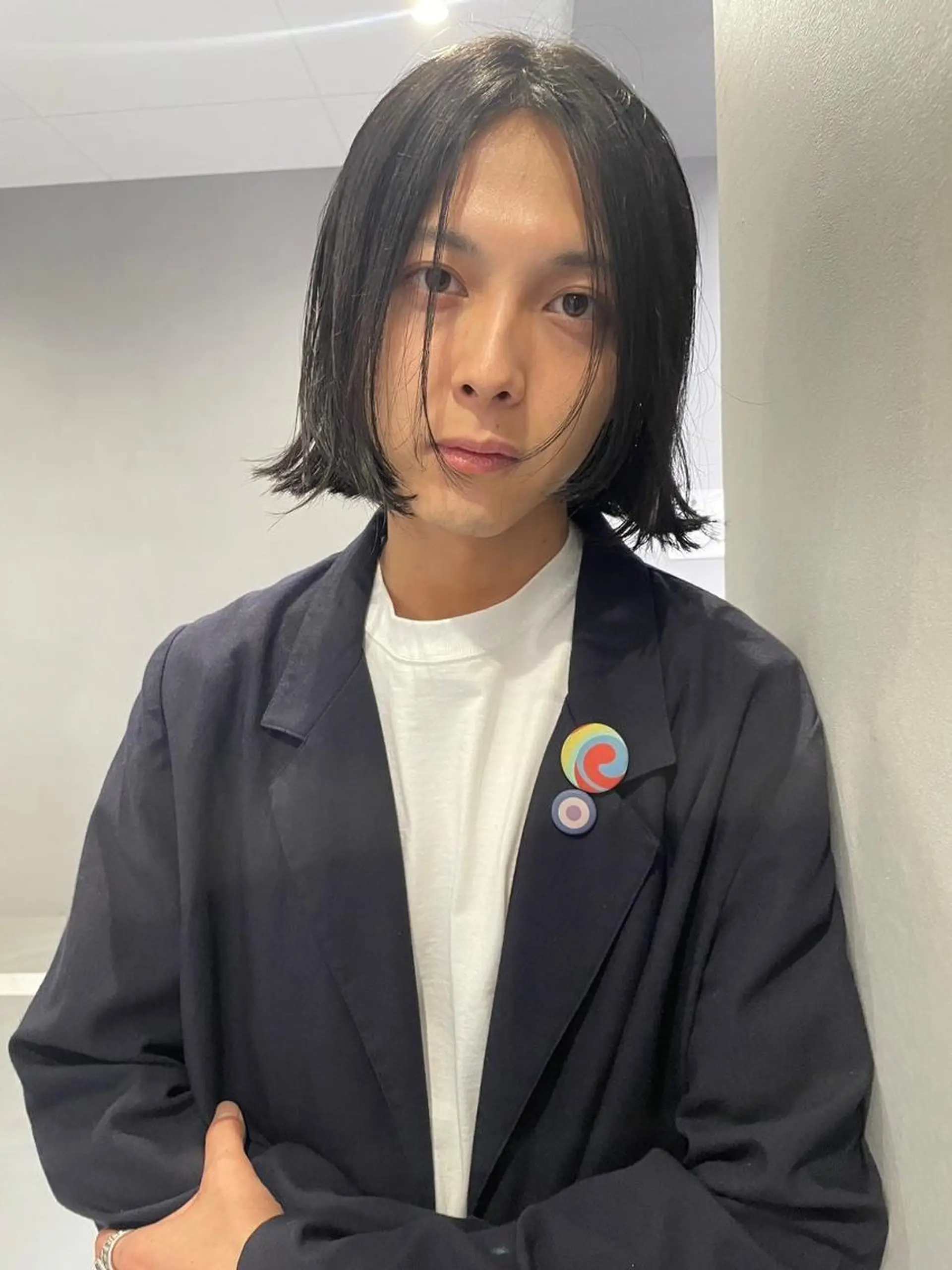 ショート カラー パーマ アッシュ バレイヤージュ ベージュカラー ブリーチ ブラウンカラー カット トリートメント CEINE loqのヘアスタイル