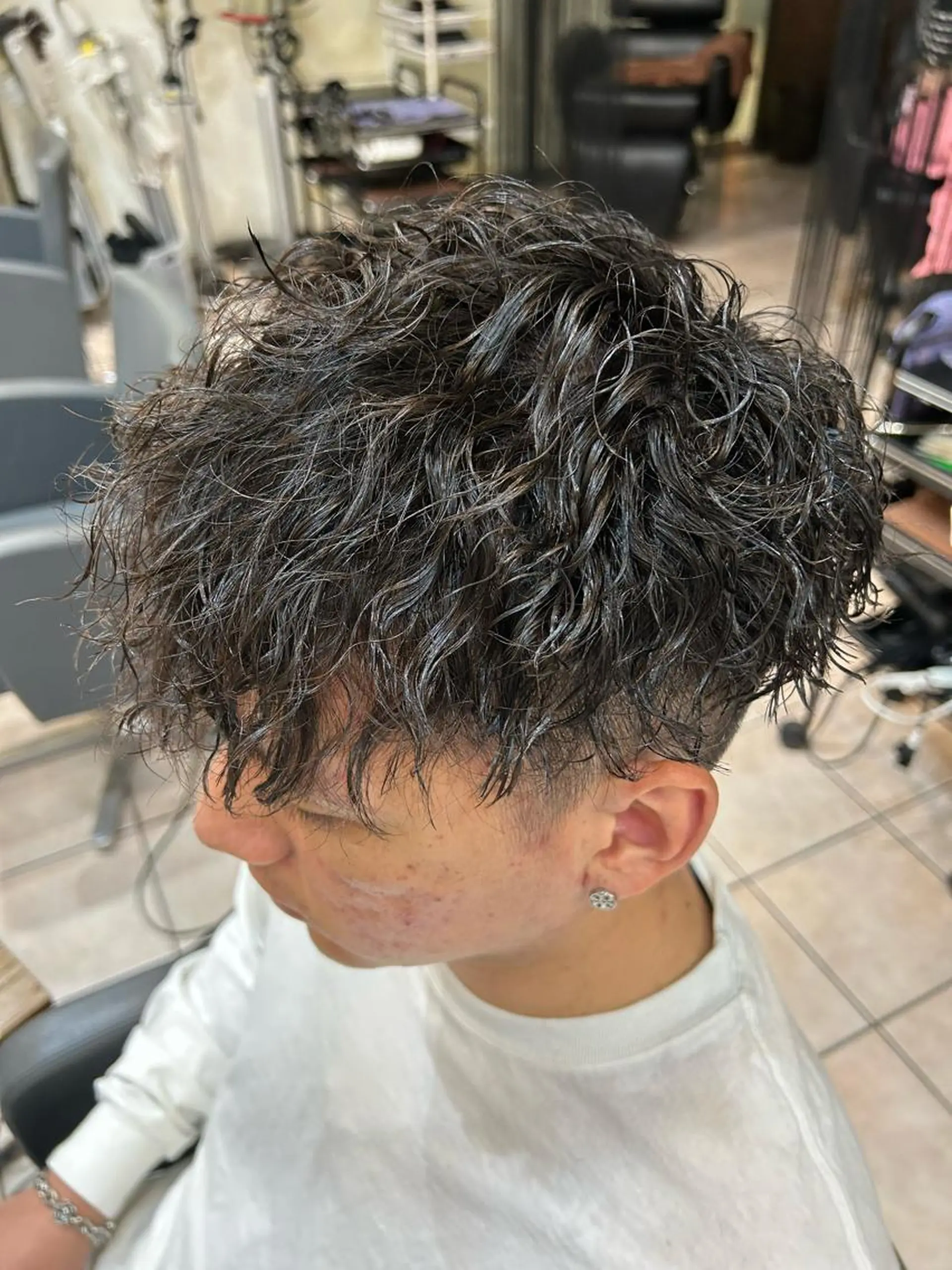 ショート パーマ メンズ 大阪/梅田/シャドウ パーマ/ノボリユウタのヘアスタイル