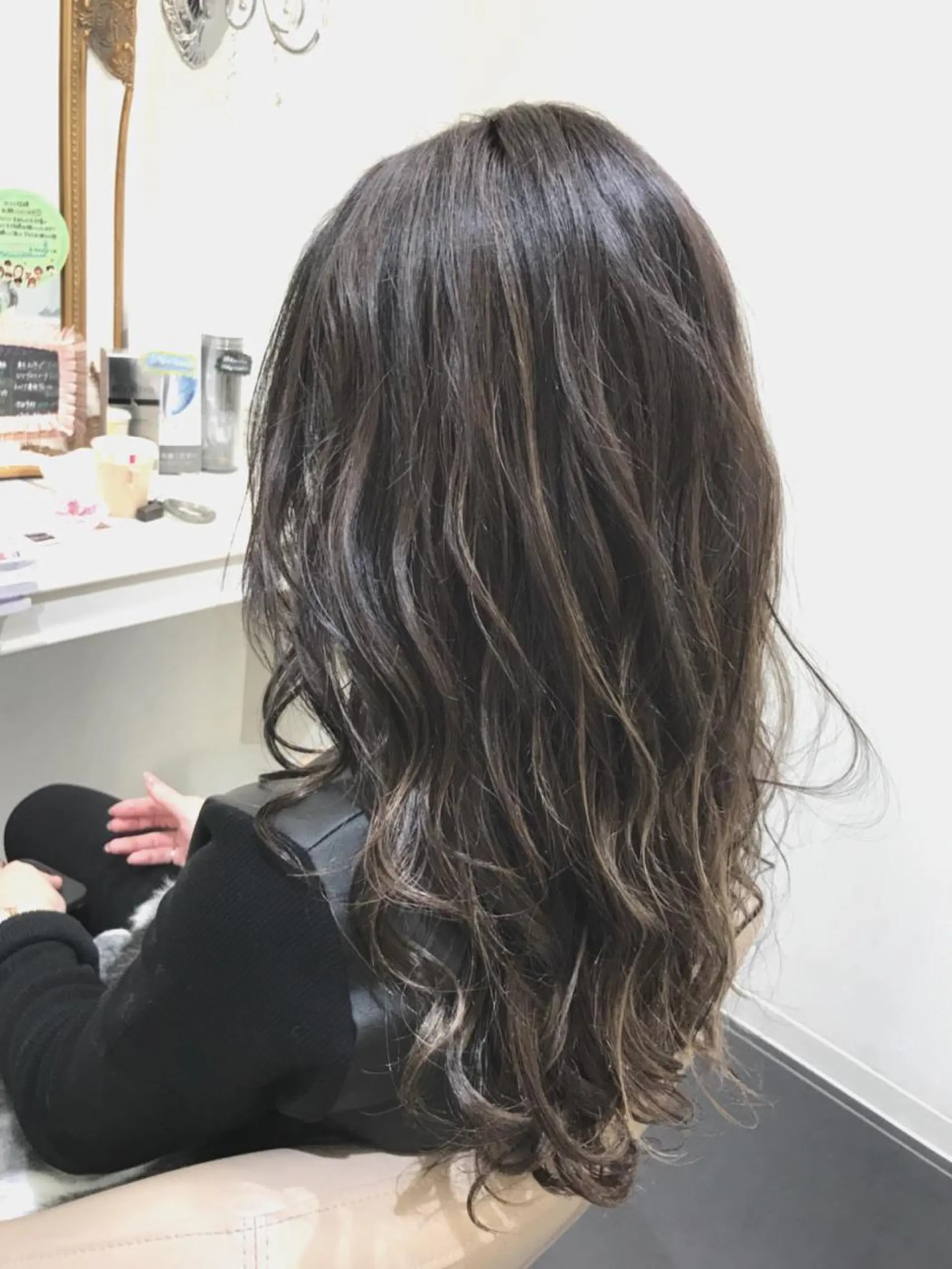 セミロング カラー ダークグレー ダークグレージュ グレージュ ハイライトカラー ハイライト カット ヘアカラー 山崎俊輔/髪質改善 /バレイヤージュのヘアスタイル