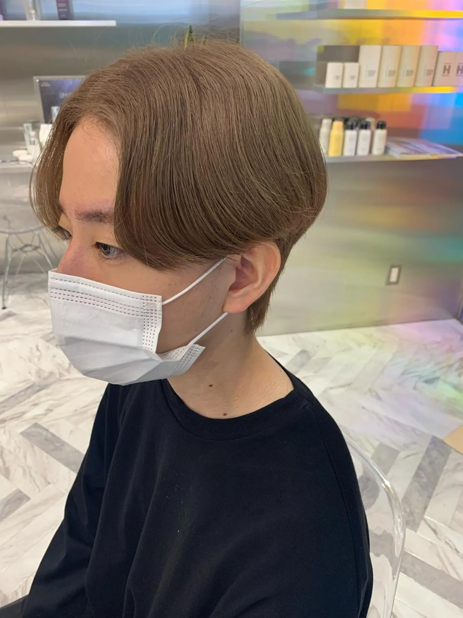 ショート カラー メンズ メンズブリーチ フェードカット メンズ韓国風 メンズメッシュ マッシュ カット ヘアカラー フェザーショート⚡️ REONのヘアスタイル