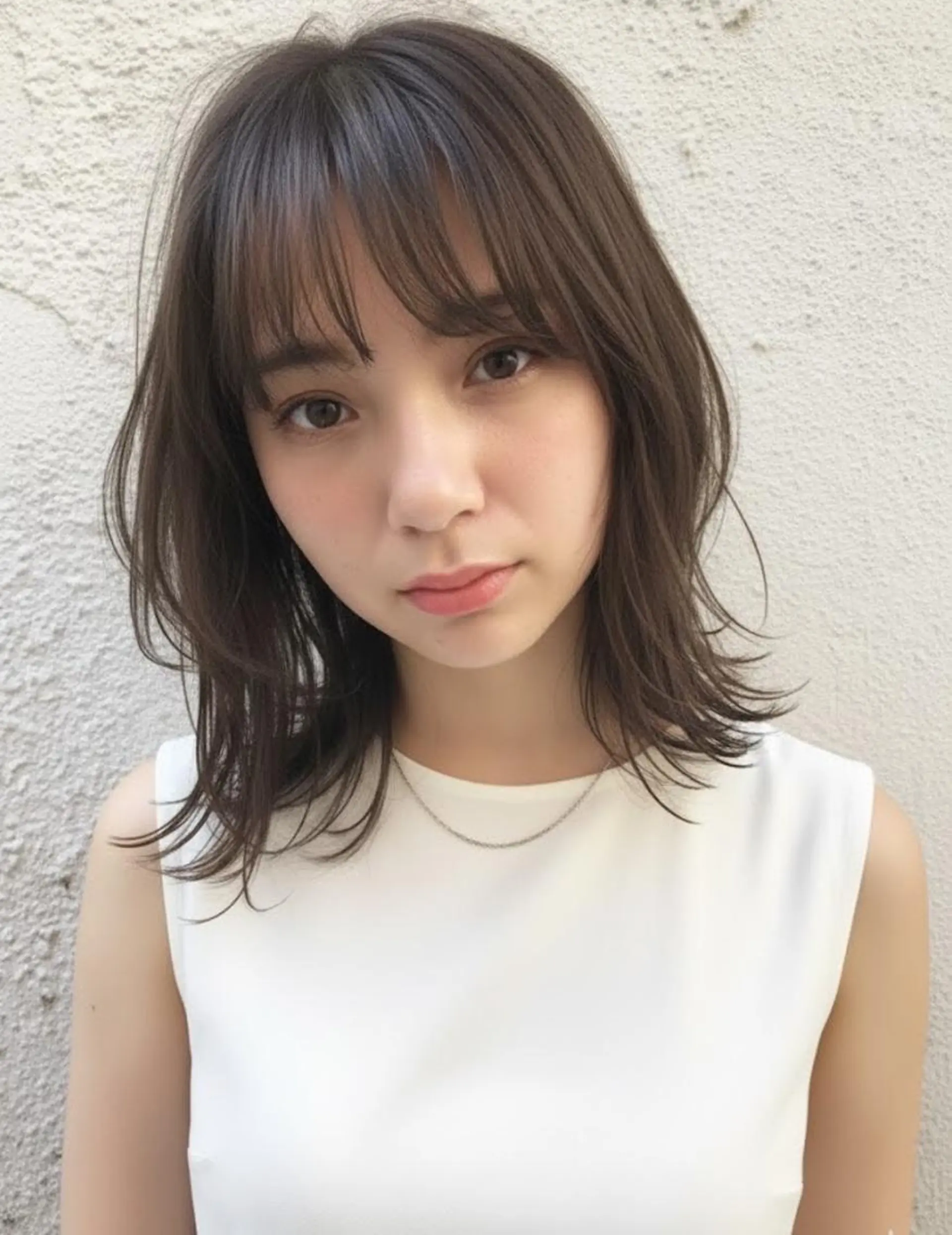 ミディアム 切りっぱなしボブ ボブ くびれヘア レイヤーカット 外ハネヘア カット ヘアカラー ヘアサロンM渋谷 カットカラーブリーチのヘアスタイル