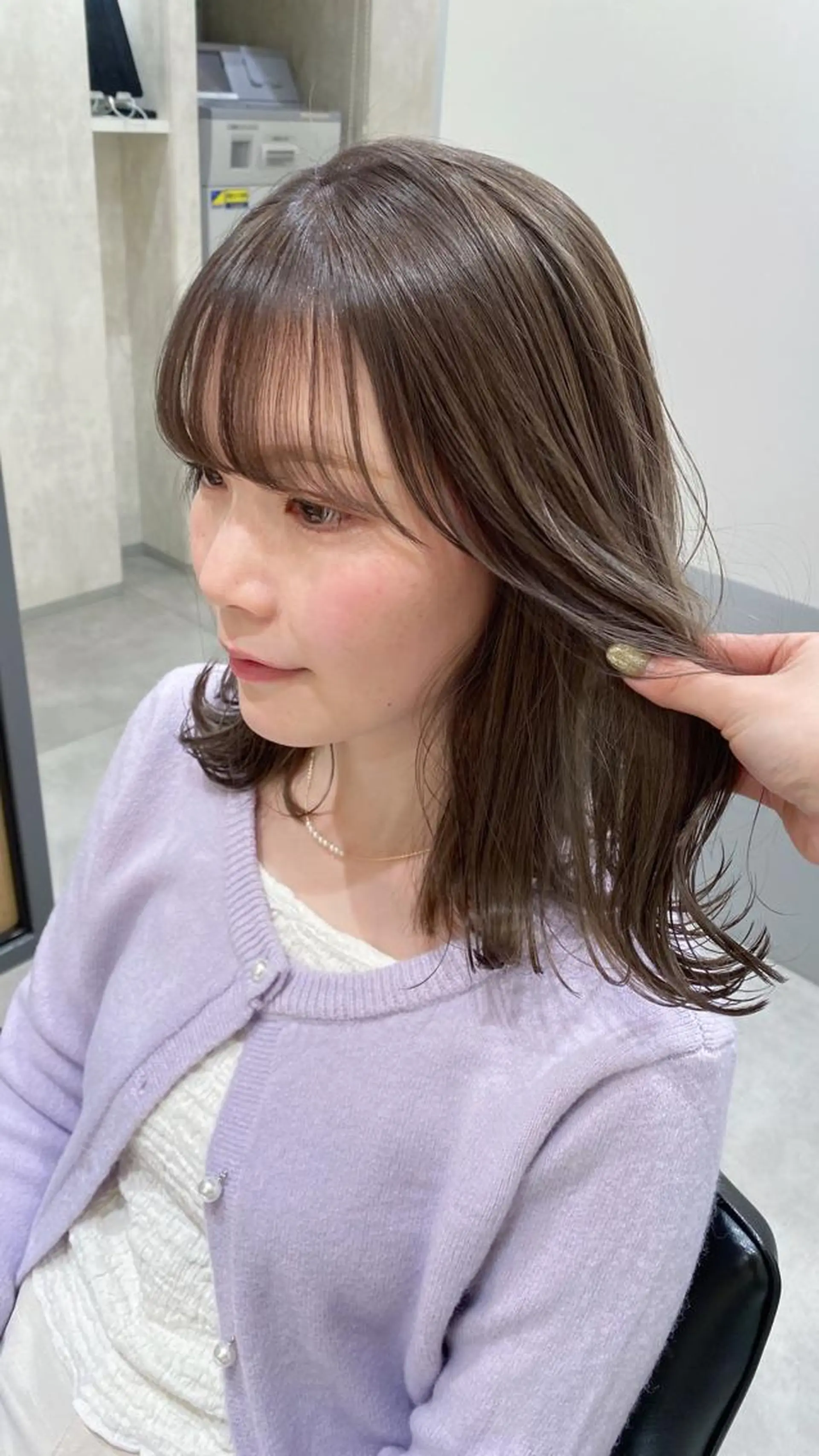 ミディアム カラー ヘアアレンジ カット ヘアカラー トリートメント Hatanaka Airiのヘアスタイル