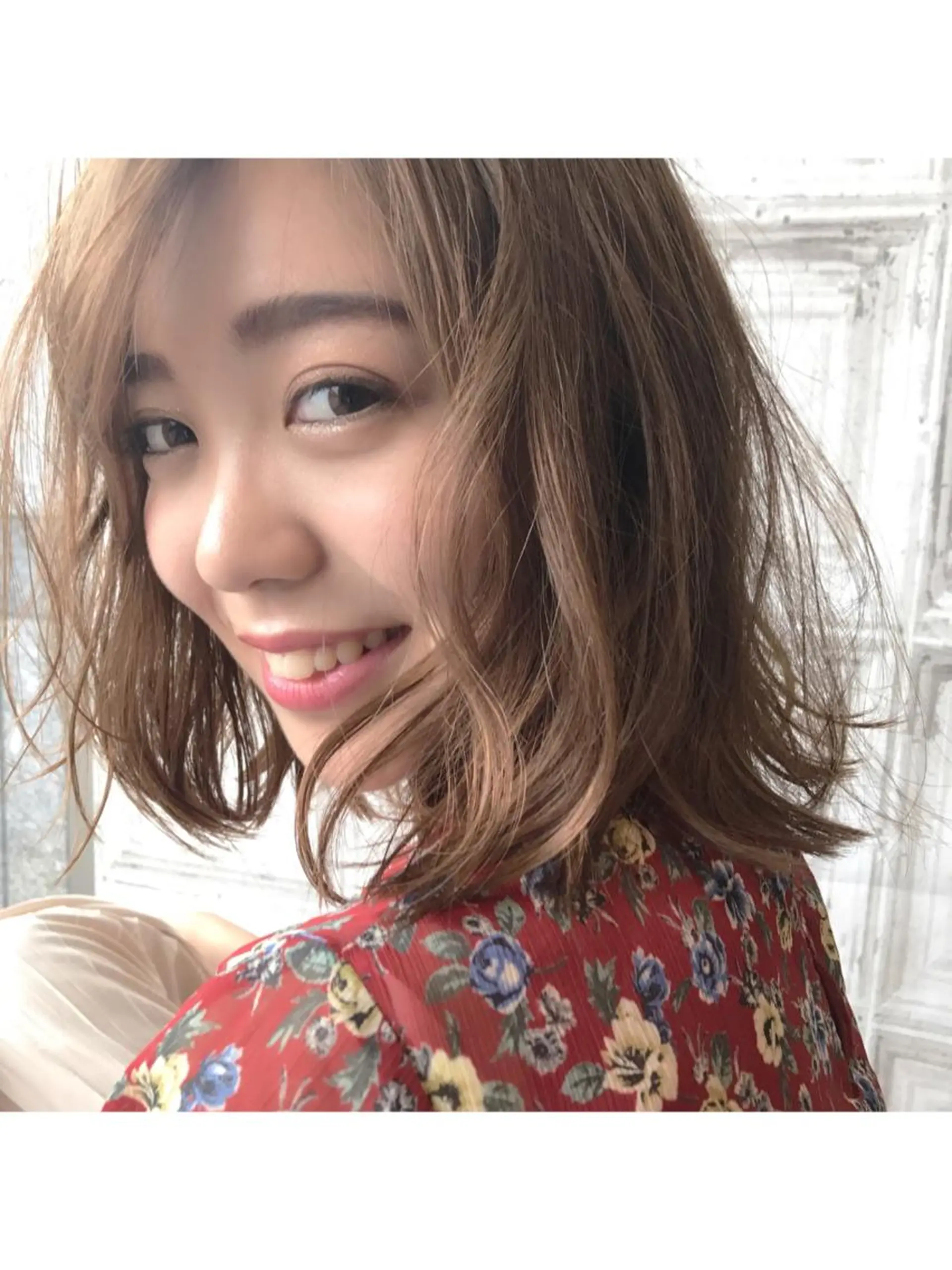 ミディアム カラー パーマ 日比 貴大/ minim hairのヘアスタイル