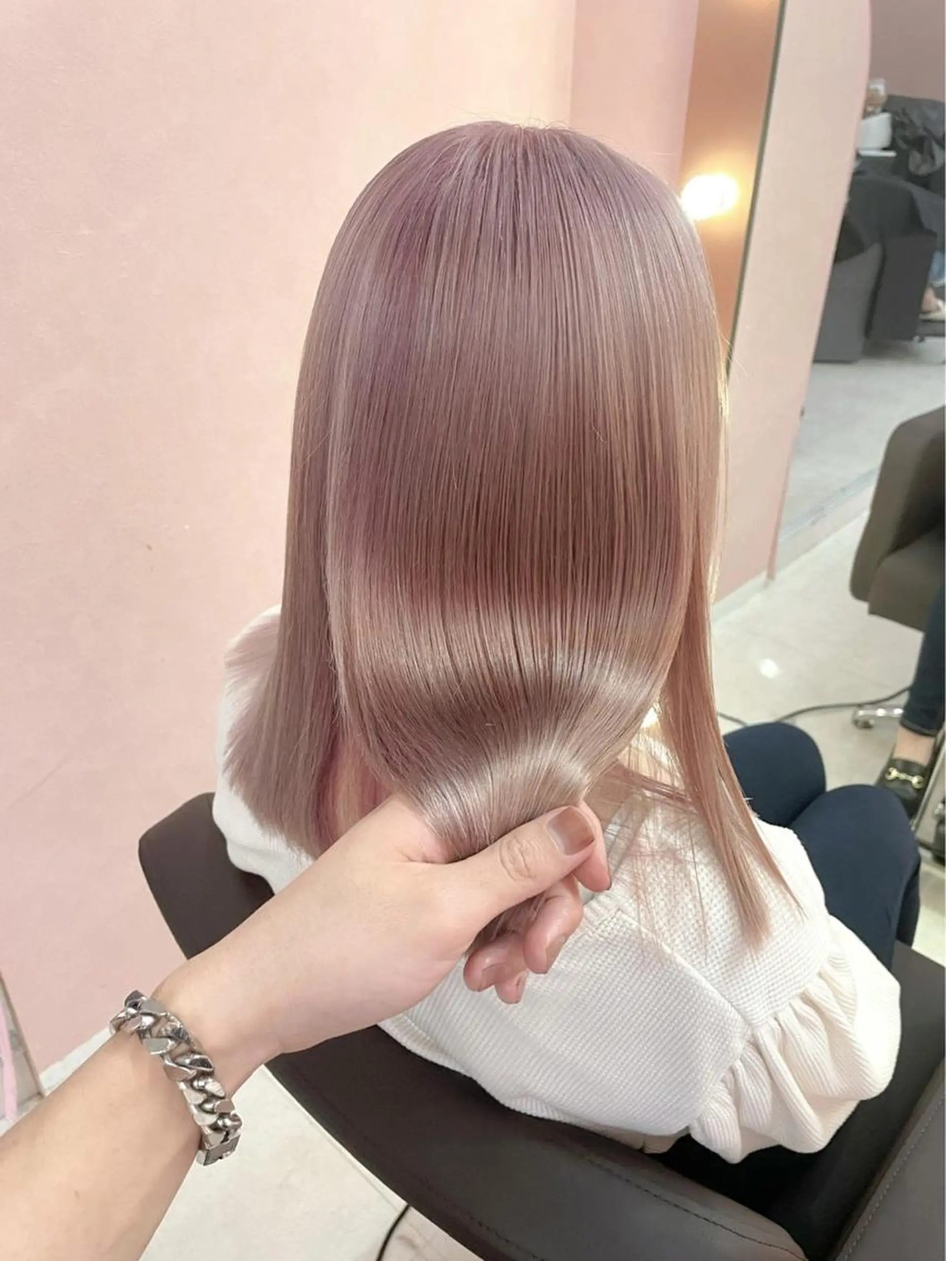 セミロング カラー アディクシーカラー アッシュ アッシュブラウン アッシュグレー アッシュグレージュ ヘアカラー トリートメント ダブルカラー特化💍 tiam💍韓国ヘアのヘアスタイル