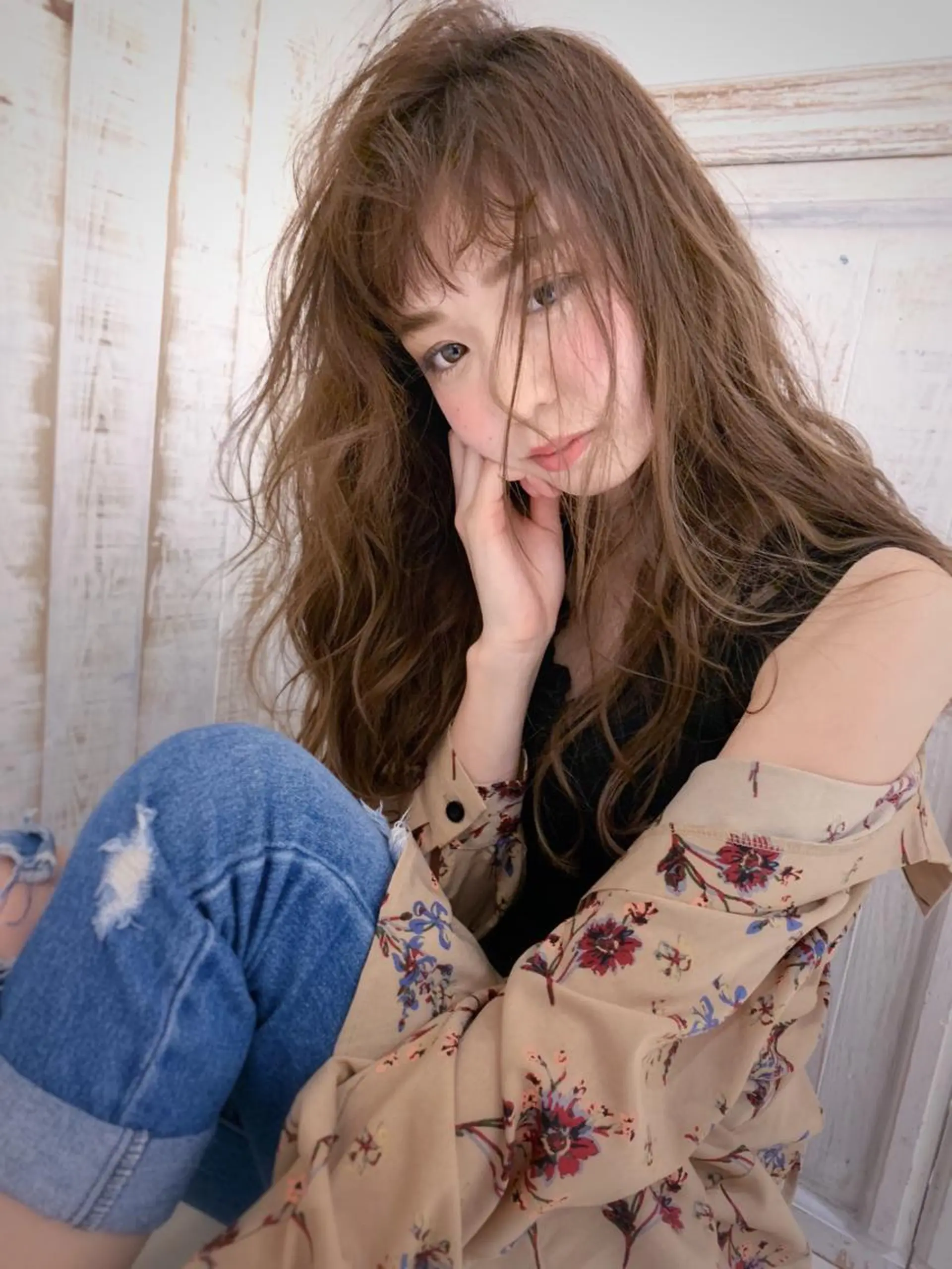 ロング カラー パーマ ヘアアレンジ キッズ MODE K´s eau髪質改善特化のヘアスタイル