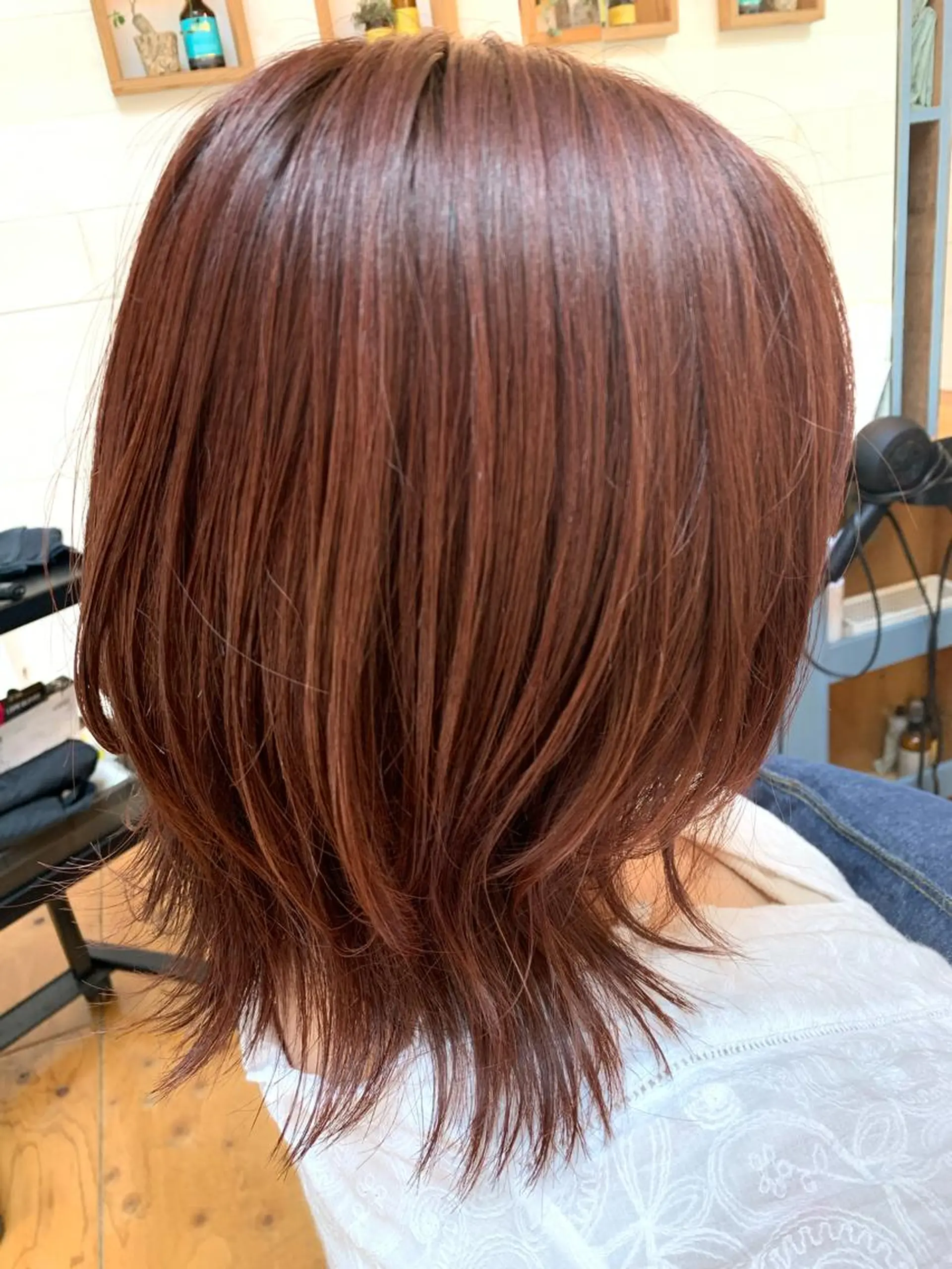 ミディアム カラー ピンクカラー Lagom なかだのヘアスタイル