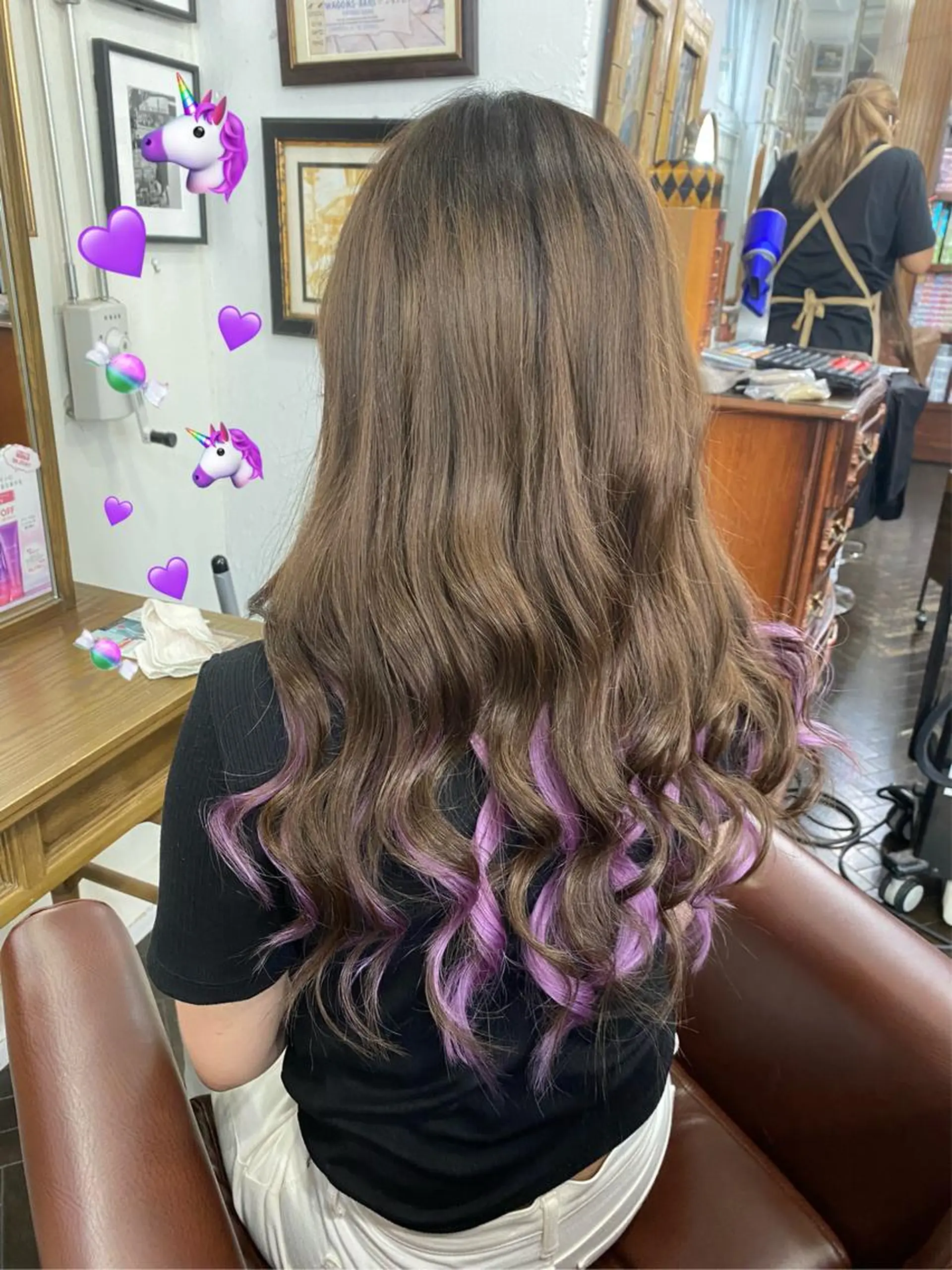 ロング カラー エクステ モモカ/ハイトーン /バレイヤージュのヘアスタイル