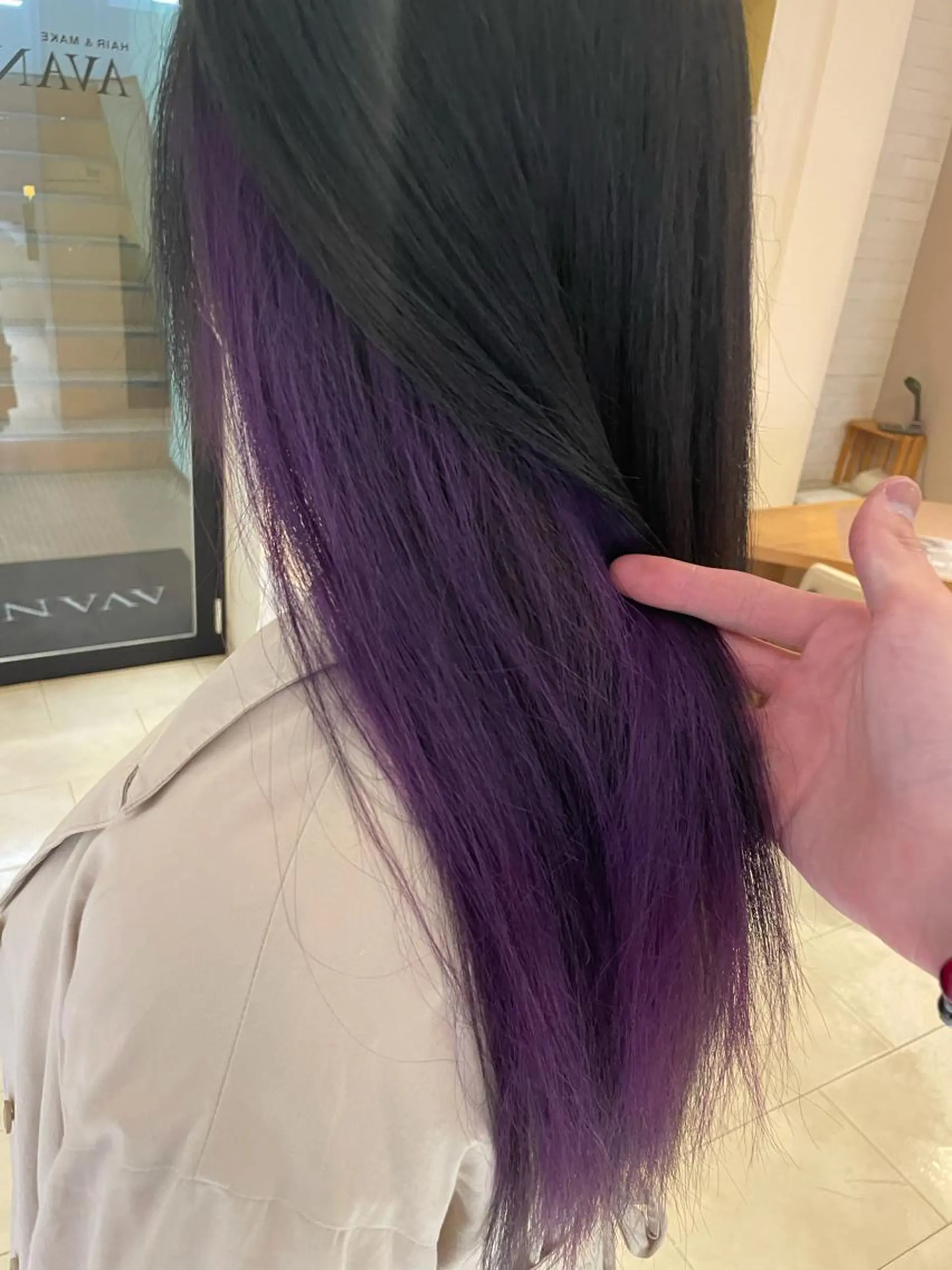 カラー ラベンダーカラー ラベンダーピンク ピンクカラー レイヤー/くびれ/ 縮毛/チェレ金剛のヘアスタイル