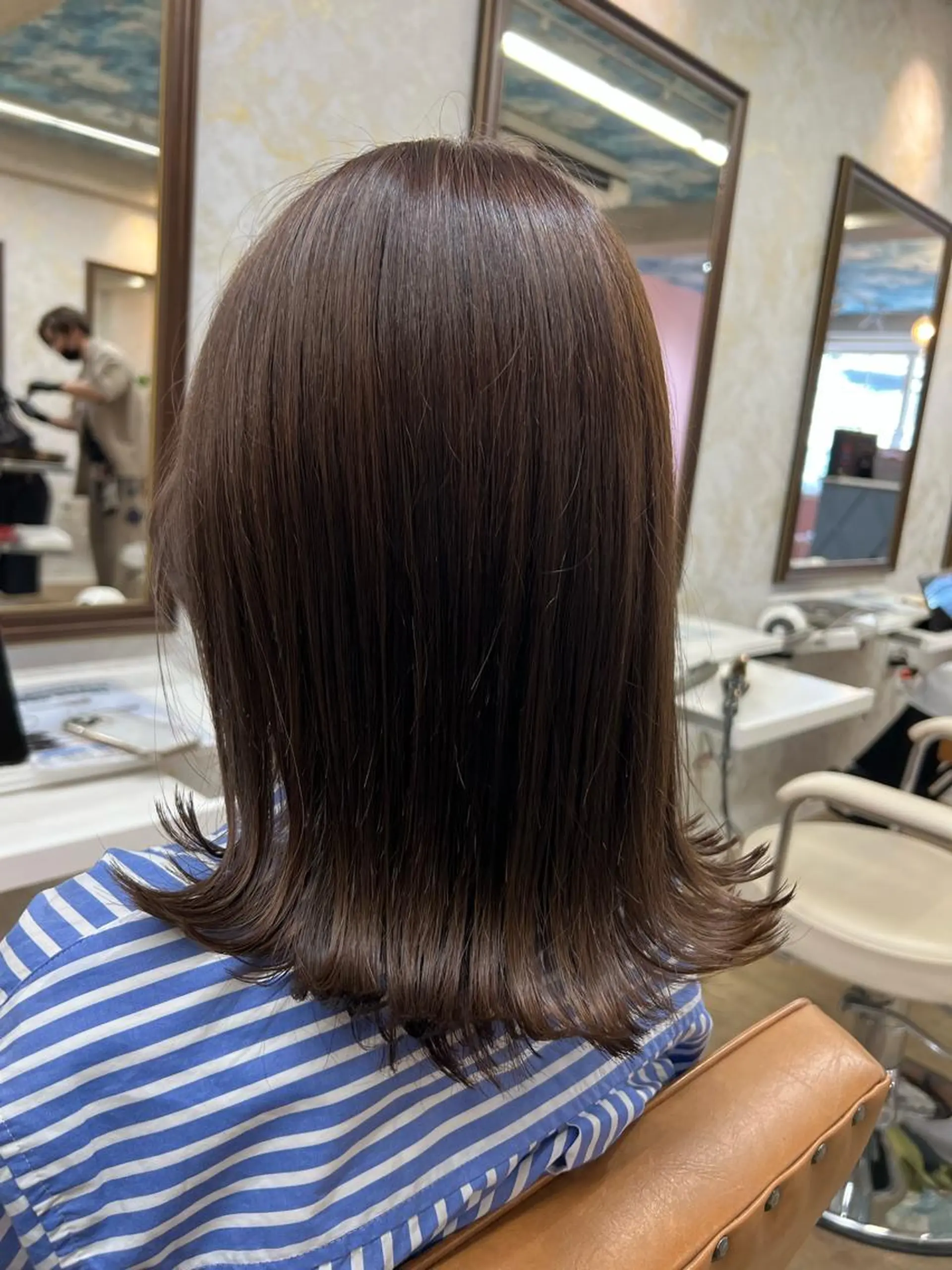 ミディアム カット ヘアカラー トリートメント 髪質改善/ メンズカット・パーマのヘアスタイル