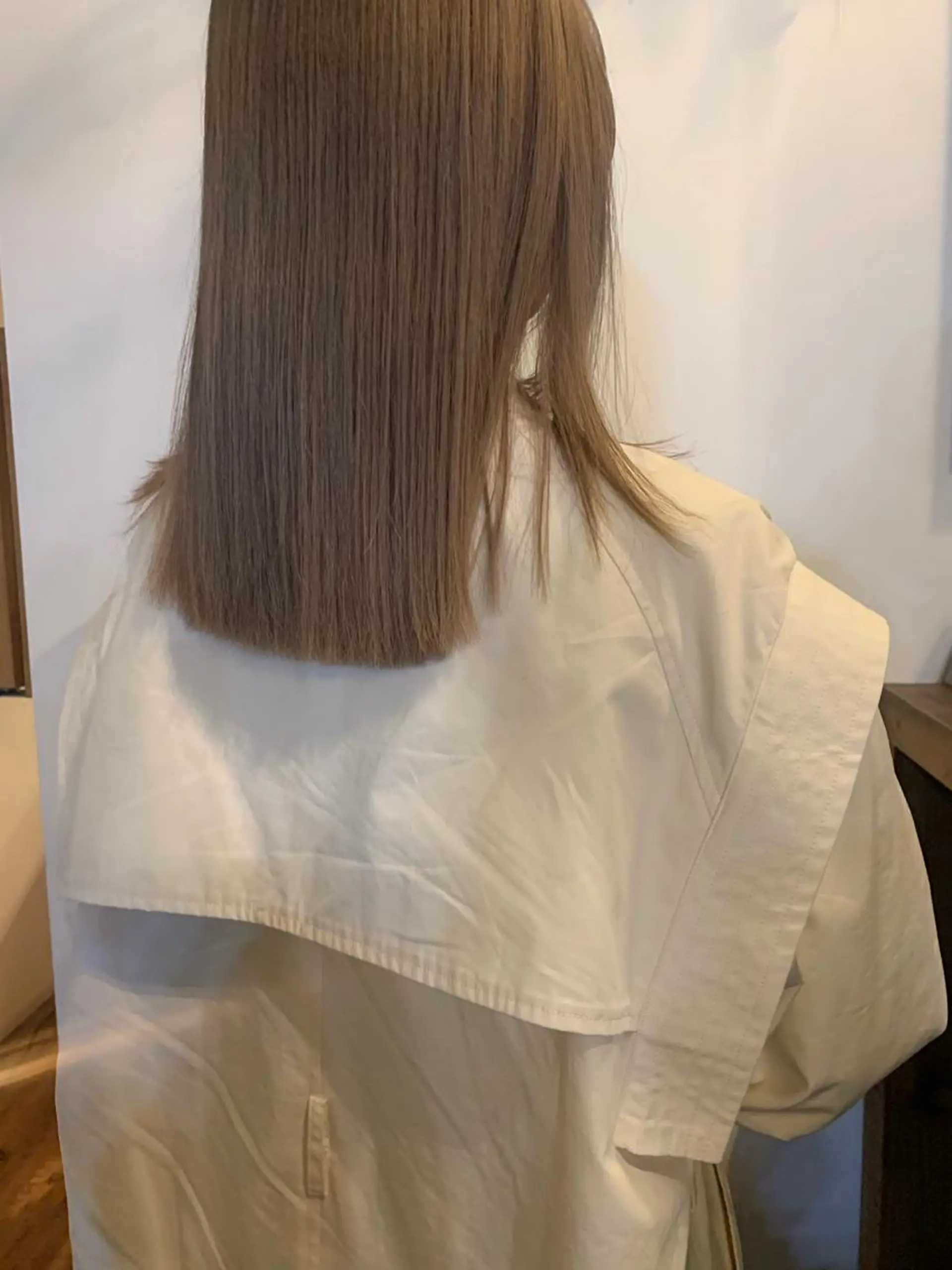 セミロング カラー グレージュ ヘアカラー hono/ボブ/ ハイトーン/ベージュのヘアスタイル