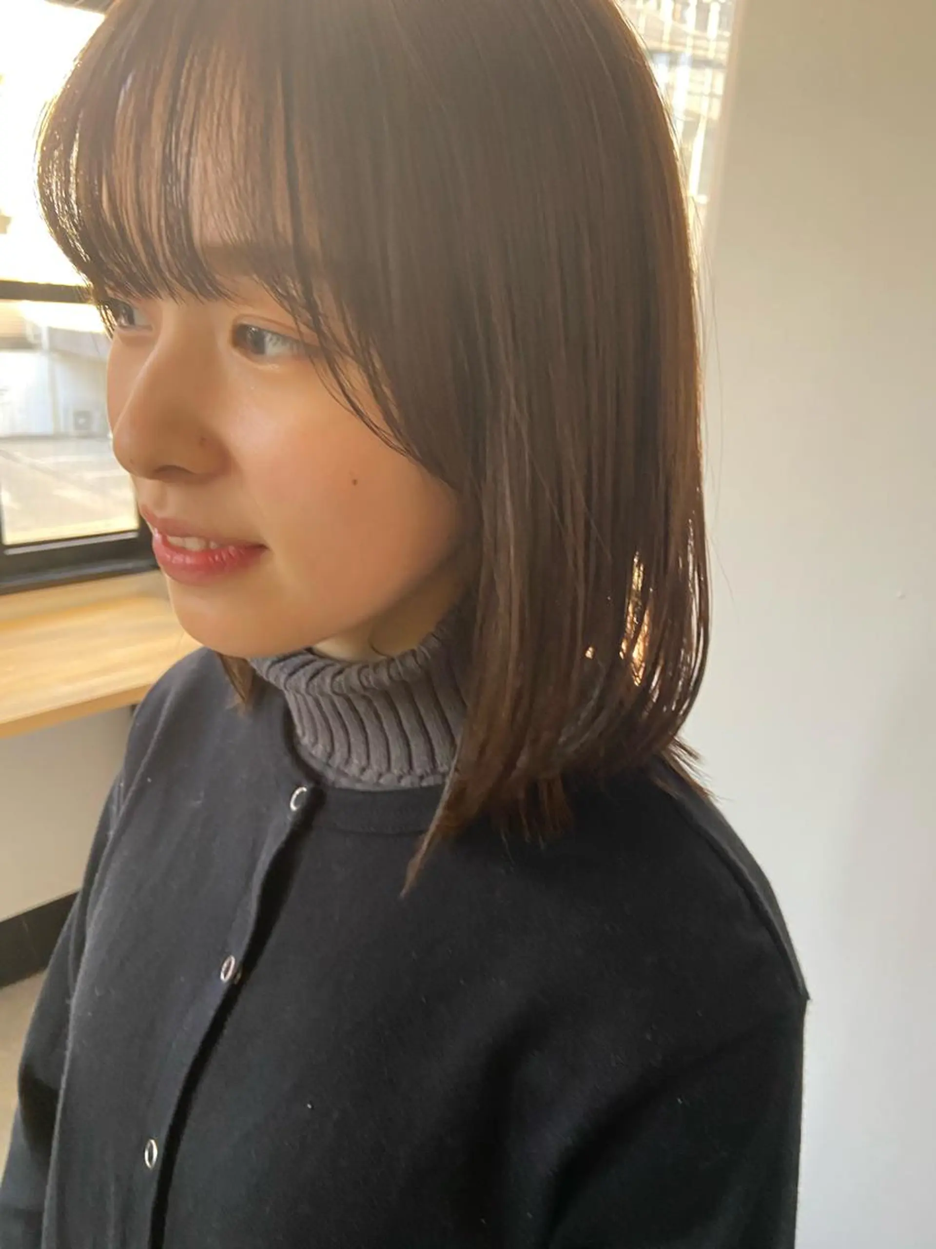 ミディアム ヘアアレンジ ボブ カット ヘアカラー トリートメント 田中 あやなのヘアスタイル