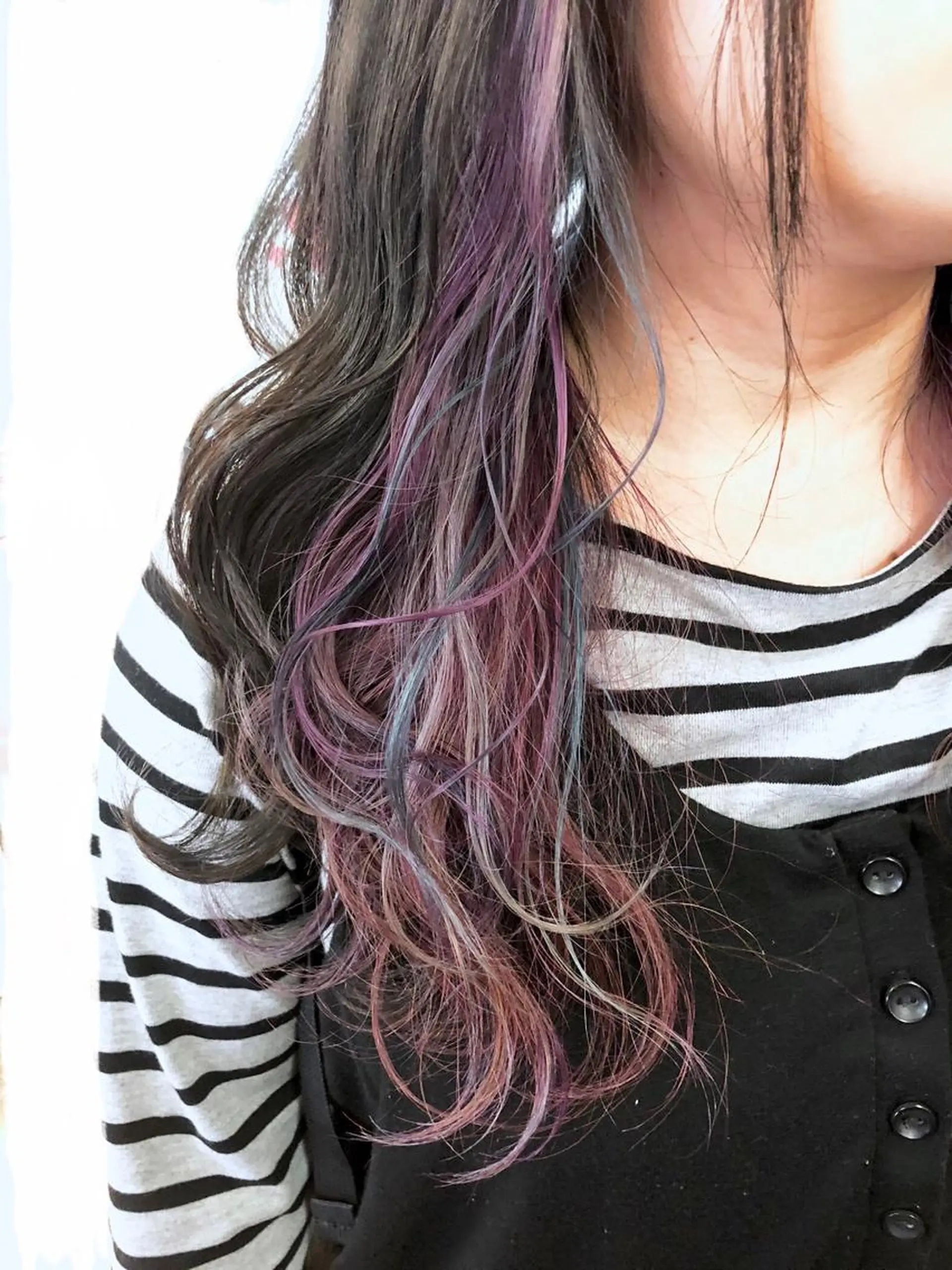 ロング カラー パーマ ヘアアレンジ ユニコーンカラー 酸性縮毛矯正のプロ 杉山玲介のヘアスタイル