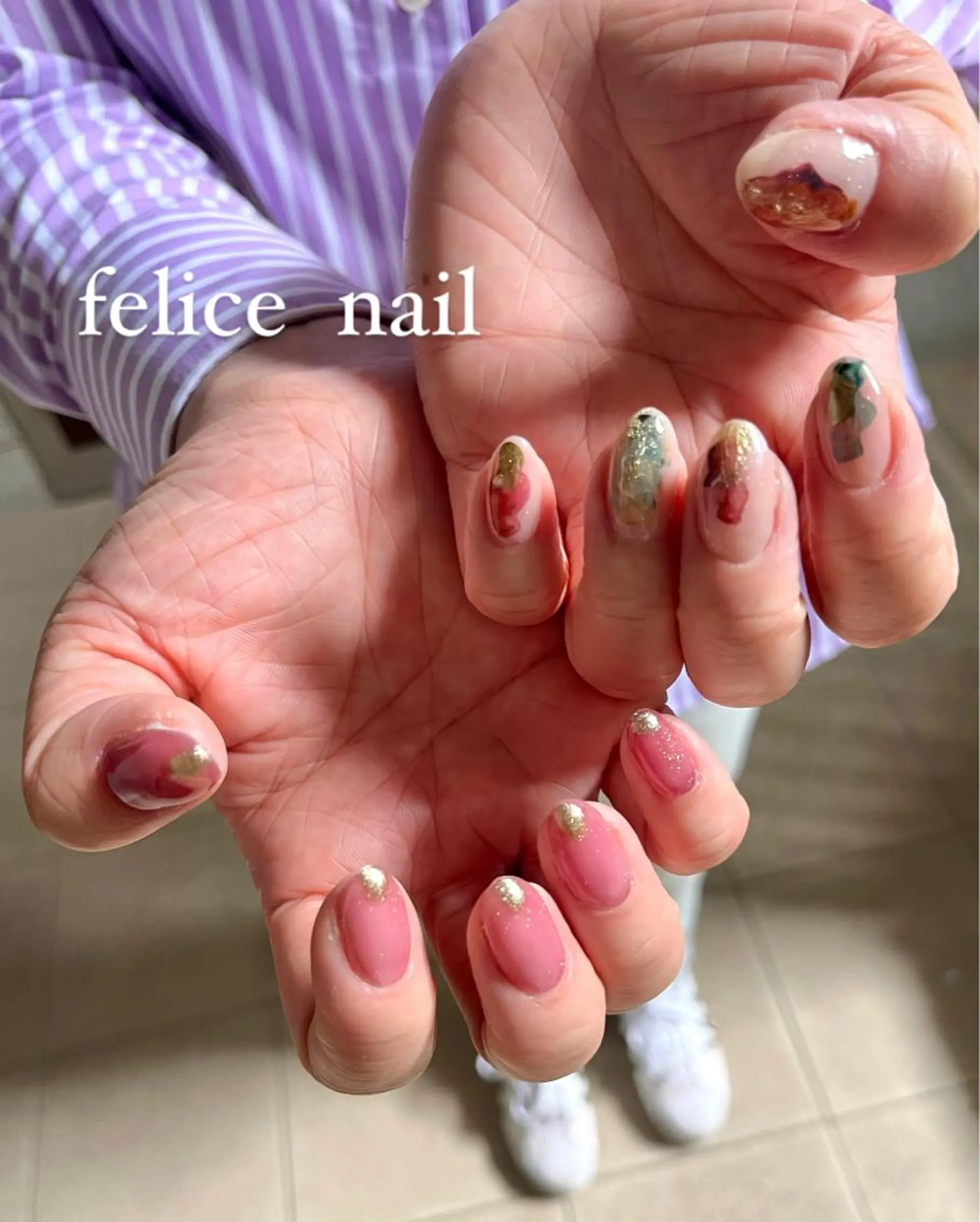 ネイル ジェルネイル ニュアンスネイル 春ネイル felice nailのネイルデザイン