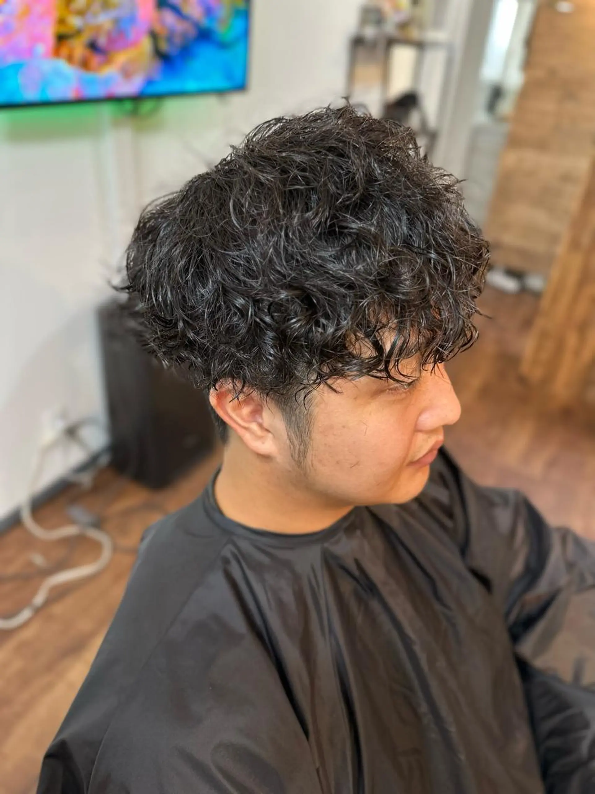 ミディアム メンズ カット パーマ トリートメント Luzir⭐︎ GEN⭐︎のヘアスタイル