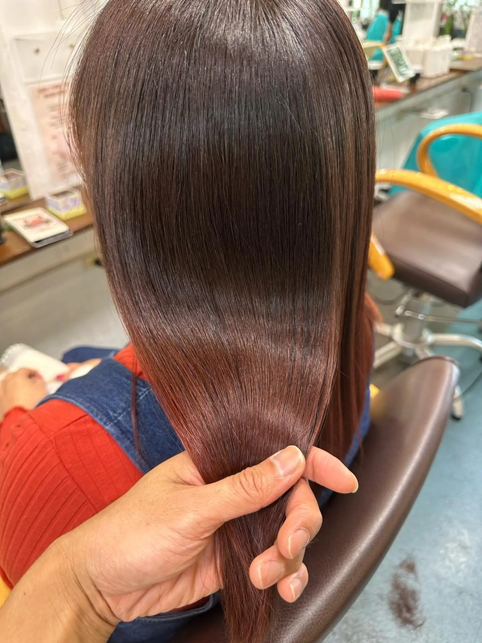 セミロング カラー 髪質改善 縮毛矯正 トリートメント カット ヘアカラー トリートメント 【髪質改善】に特化 オリーブオイルクラブのヘアスタイル