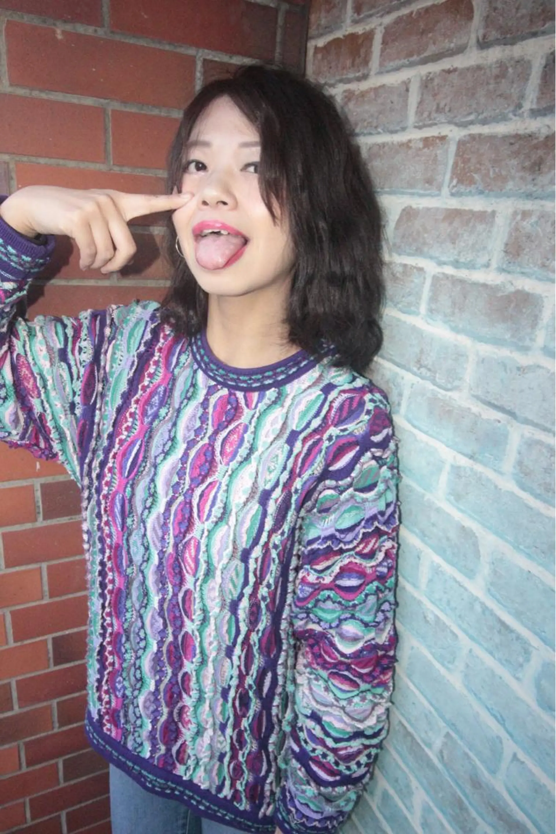 ミディアム カラー ヘアアレンジ 黒髪 松田 由貴のヘアスタイル