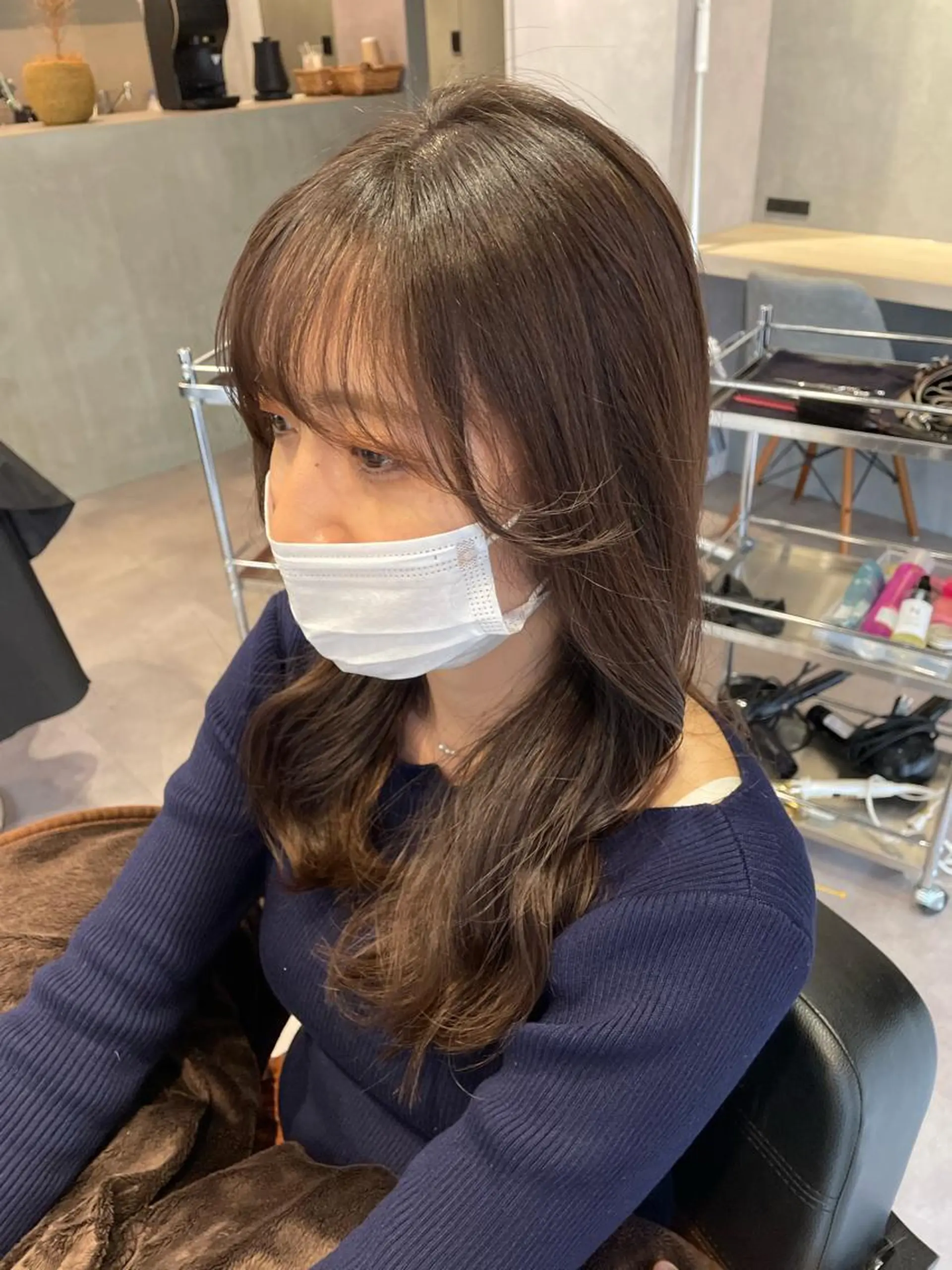 ロング カラー アッシュ ブリーチ ケアブリーチ ショコラグレージュ ダークアッシュ 韓国風/オシャレ /縮毛矯正/滝口琴未のヘアスタイル