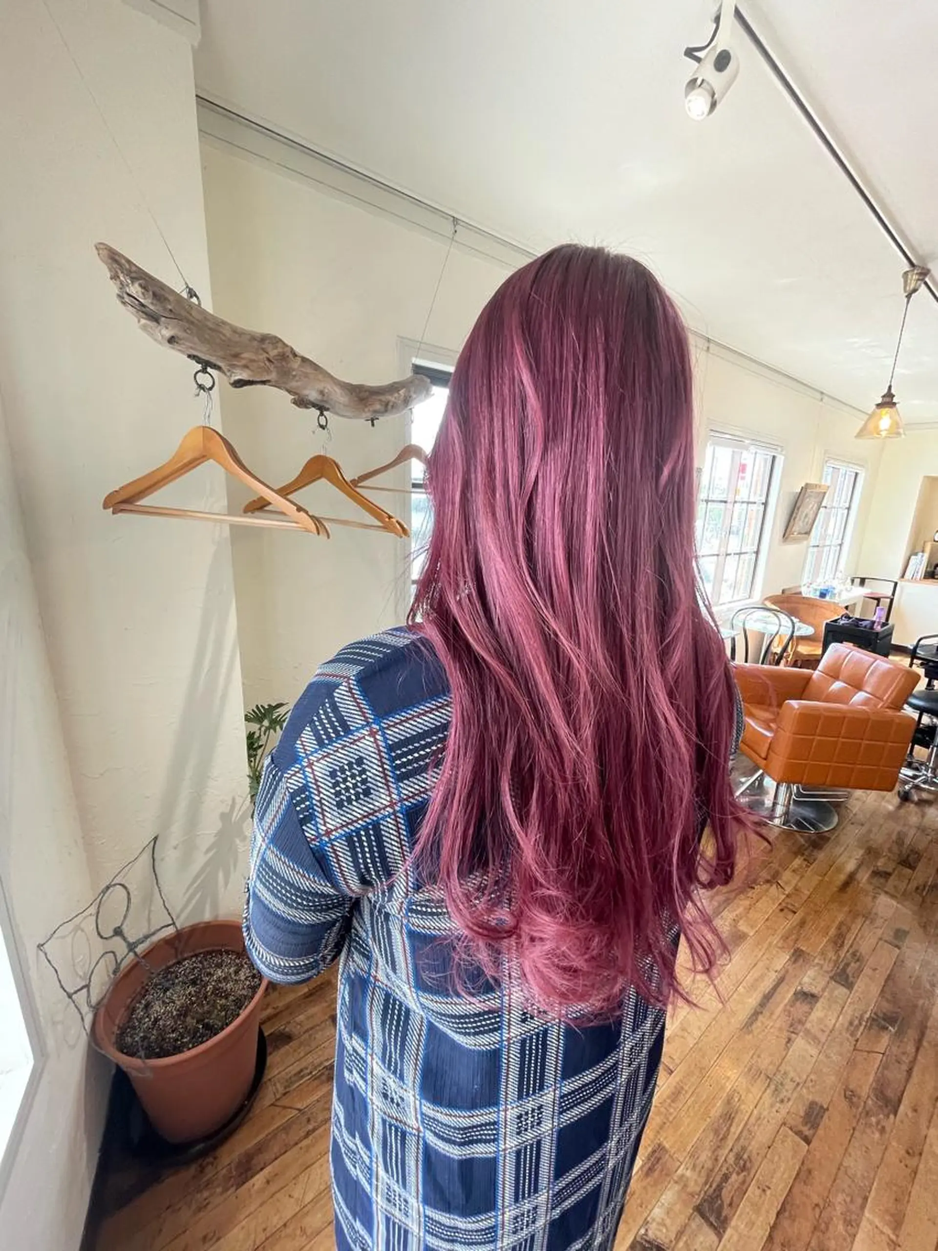 ロング カラー ピンクカラー バイオレットカラー 大嶋 宏隆のヘアスタイル