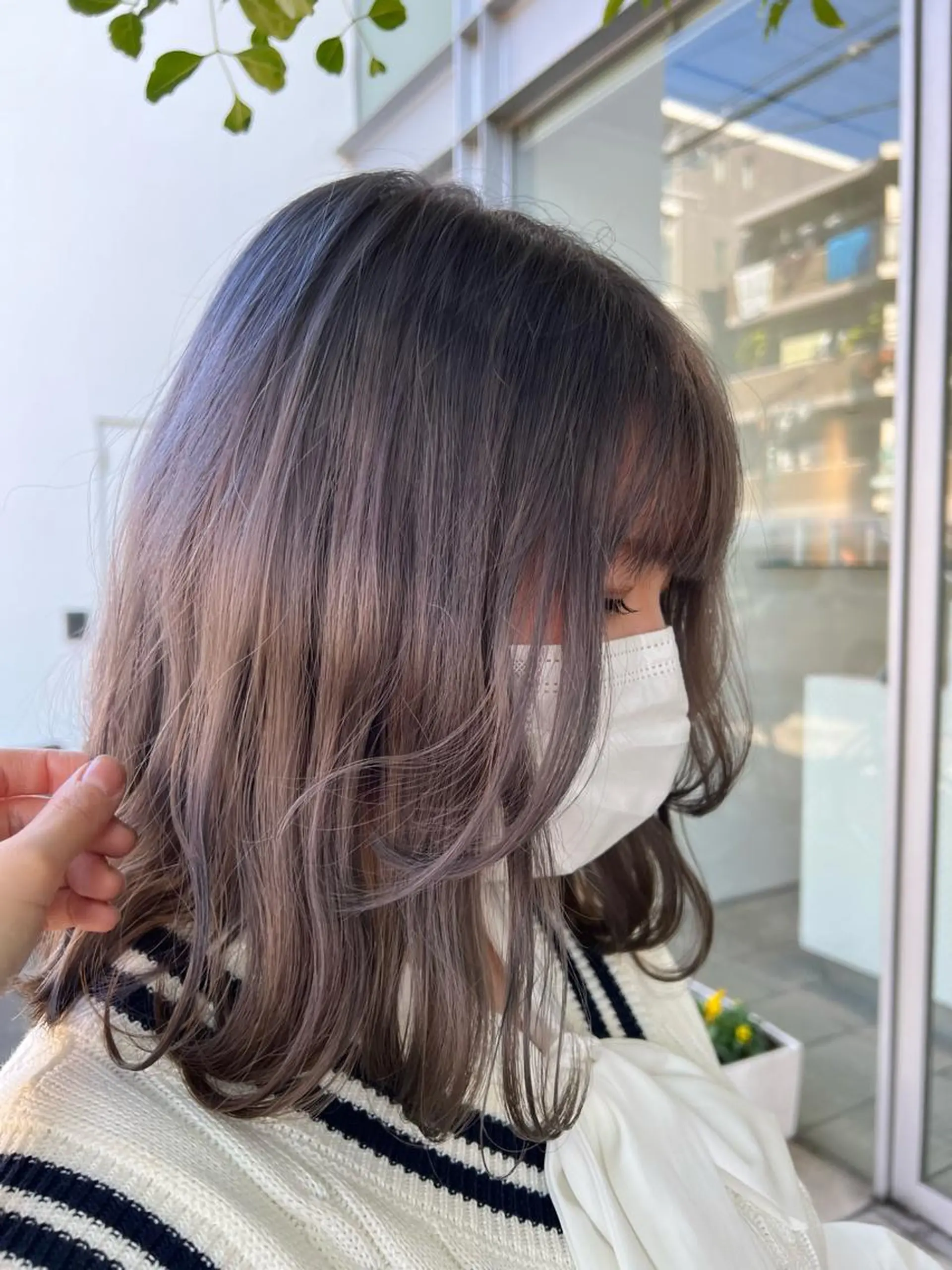 ミディアム カラー ブリーチ ケアブリーチ パープルカラー シルバー カット ヘアカラー トリートメント 千種区/くせ毛カット /尾島光季のヘアスタイル